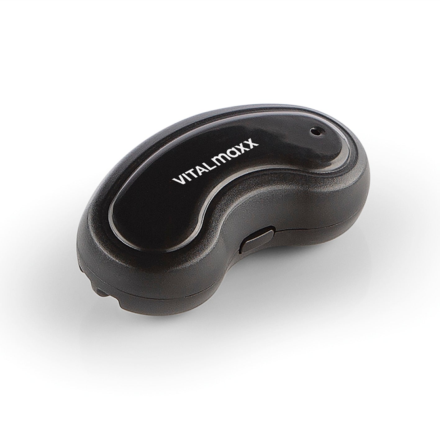 Anti-Schnarch-Gerät - schwarz, ergonomisches Design, sendet Vibrationsimpulse zur Muskelstimulierung gegen Schnarchen ohne Maske oder Schläuche.