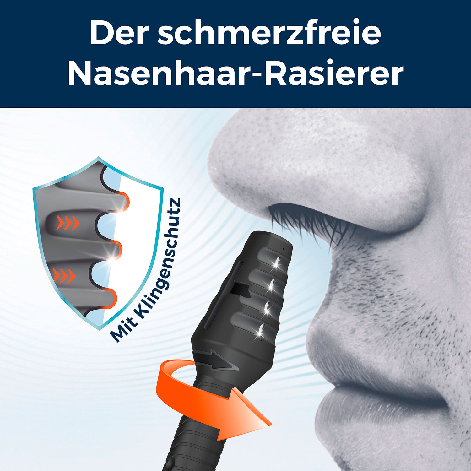 Pro Nasenhaartrimmer - Nasierer 2.0 - 2er-Set mit innovativem Klingenschutz für schmerzfreies Nasentrimmen.