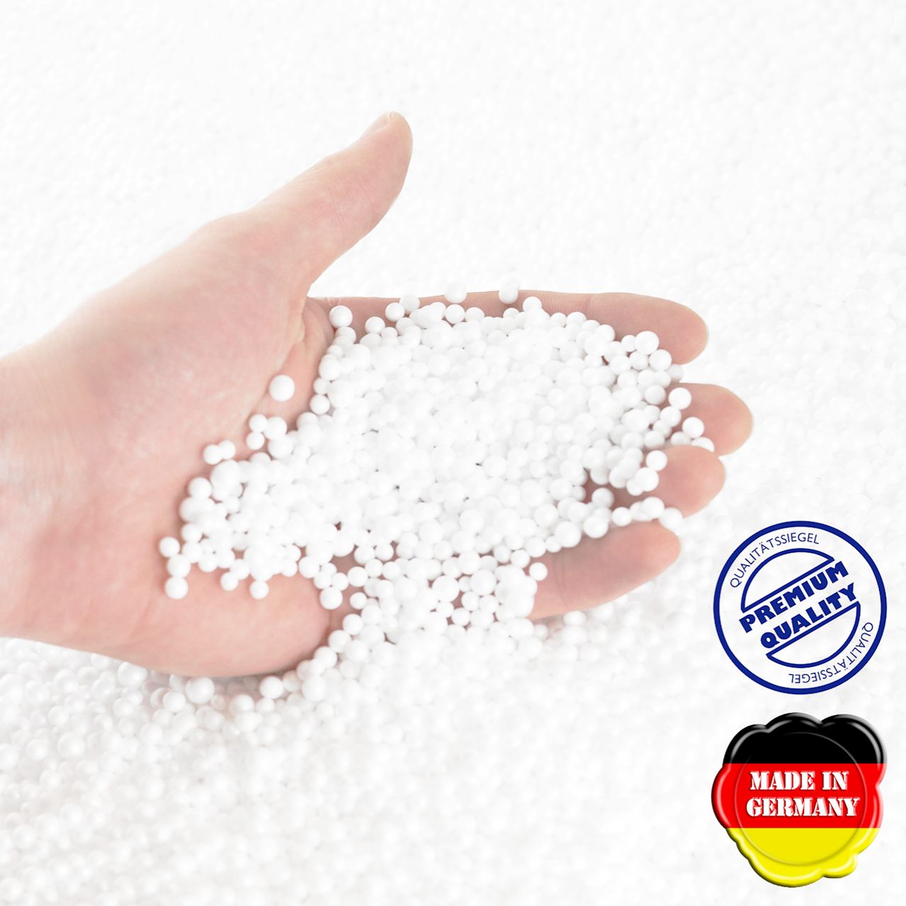 EPS Perlen (300 L) - Sitzsack Füllung aus hochwertigen, geruchsarmen Styroporkugeln, Made in Germany, Premium Qualität Nachfüllpack.