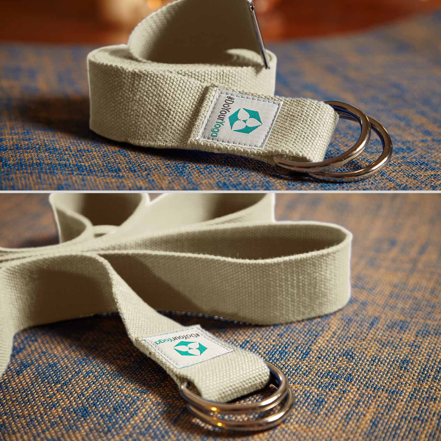 Yogagurt Madira - 100% Baumwolle - 250 x 3,8 cm - Beige
