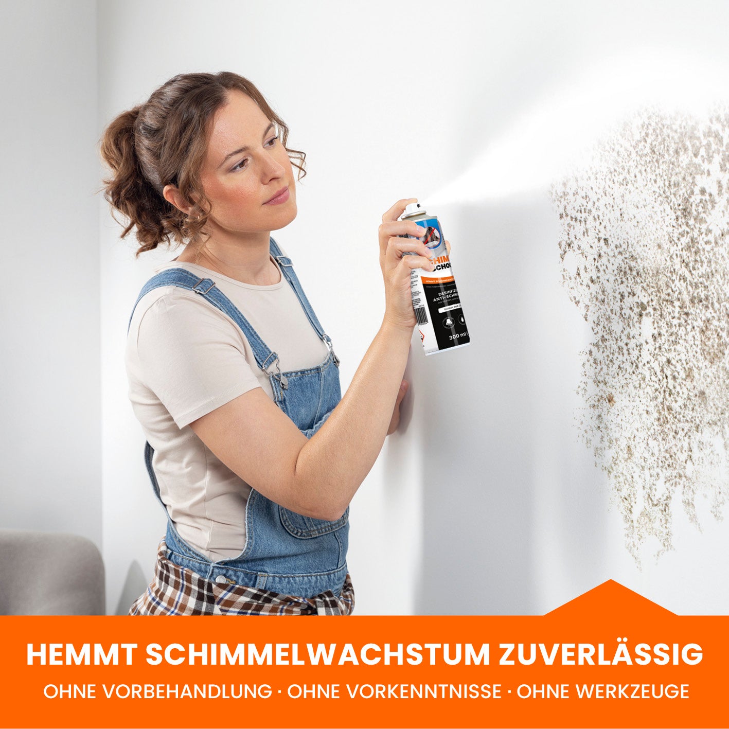 Tonis SCHIMMELSCHOCK 5.1 Anti-Schimmel-Farbe mit 99,999% antimikrobieller Wirkung | Sprühfarbe für ca. 1,5 qm, wissenschaftlich nachgewiesene Sofortwirkung | Effektiv und zuverlässig