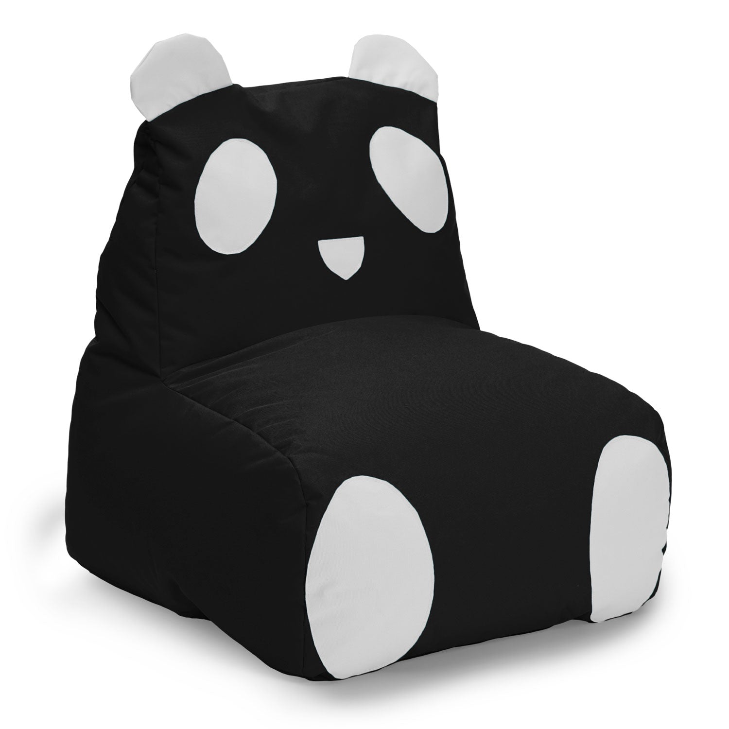Kindersitzsack Animal Line Panda (180 L) in Schwarz/Weiß, kuschelig, wasserabweisend, ideal für indoor und outdoor Nutzung.