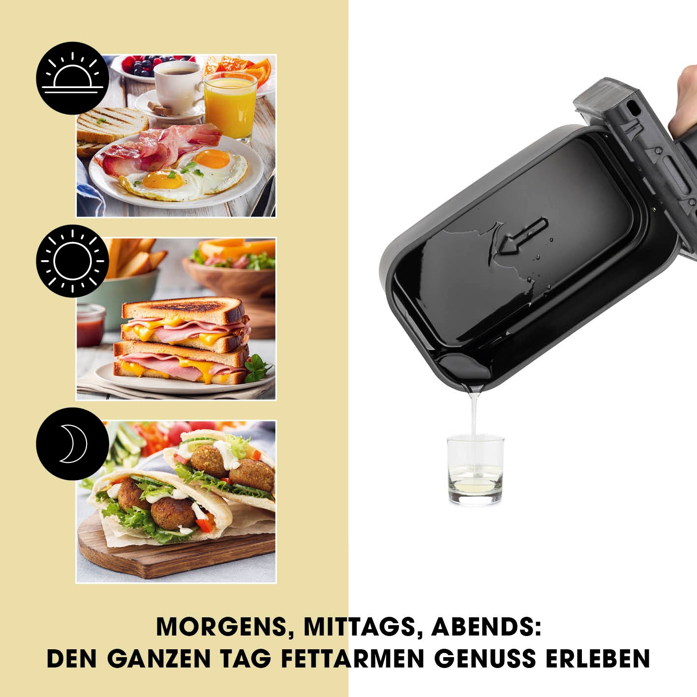 4-in-1-Heißluftfritteuse - vielseitig für fettarmes Frühstück, Mittagessen und Abendessen mit fettarmem Genuss den ganzen Tag.