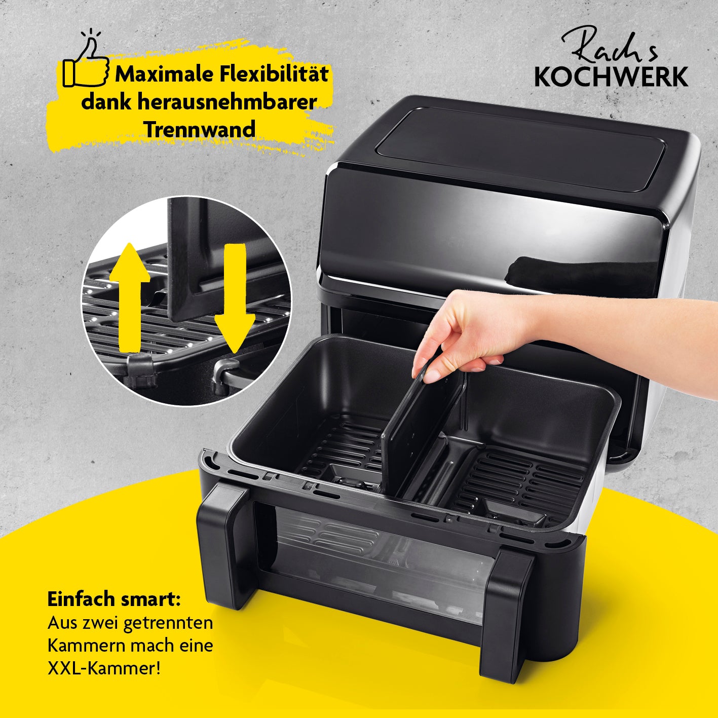 Heißluft-Fritteuse Vario-Doppelkammer 9l