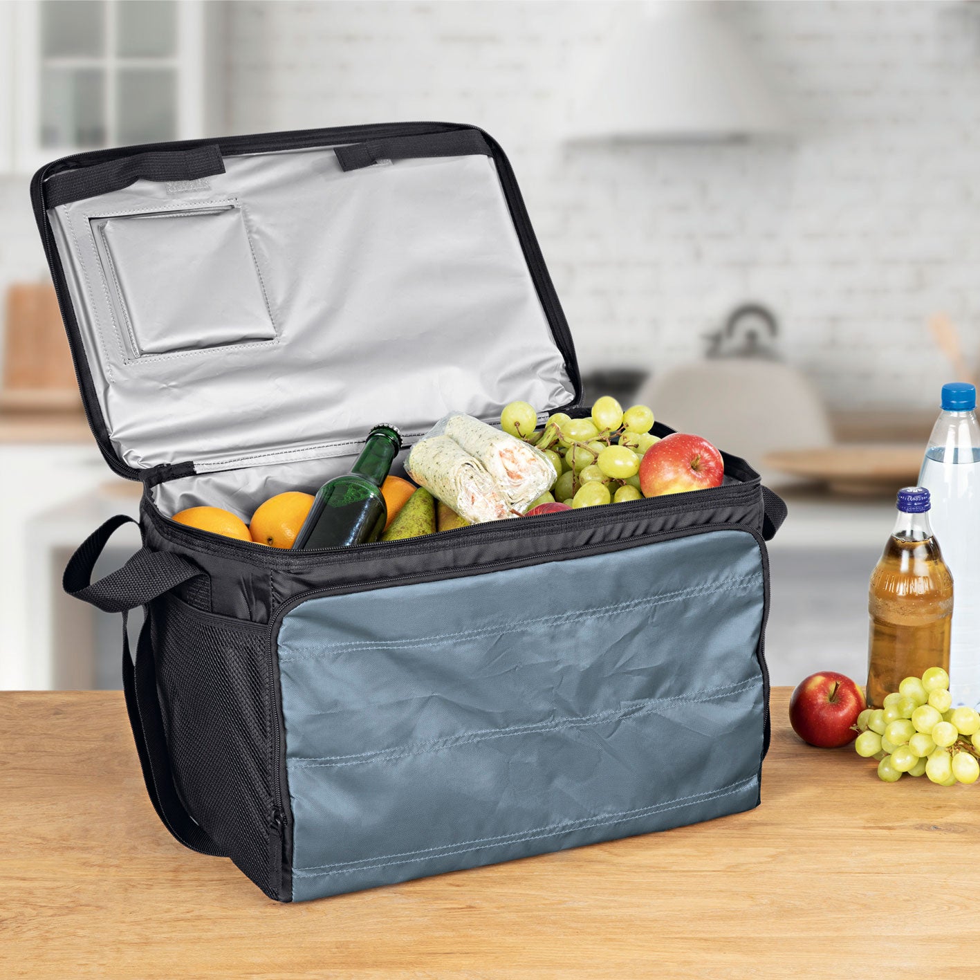 Kühltasche faltbar - 30 l - schwarz/dunkelgrau