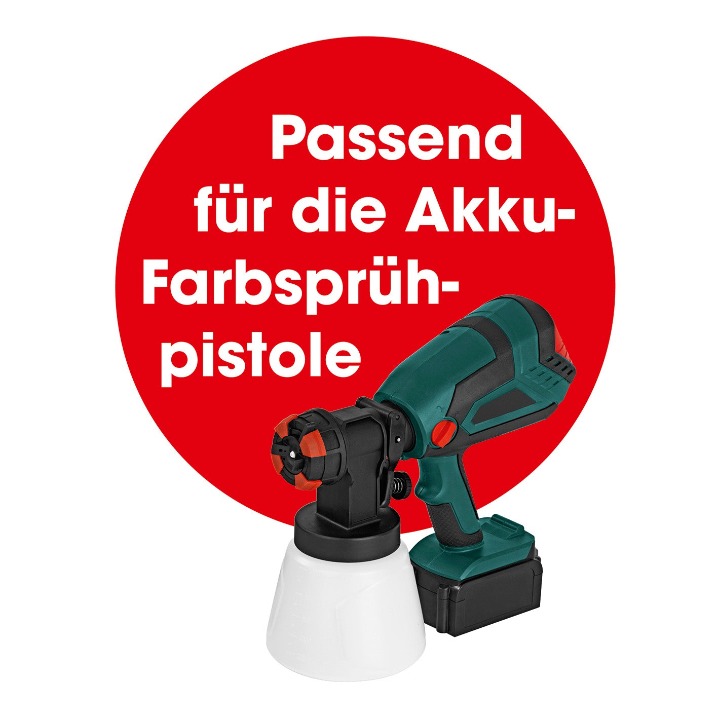 Farbbehälter - 1000 ml - Für Akku-Farbpistole (03571), großer Becher mit Deckel, leicht zu reinigen und als Messbecher geeignet.