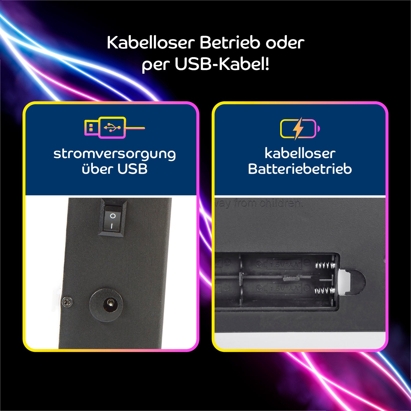 LED-Leuchtkasten A4 mit 173 Buchstaben, Zahlen & Symbolen, 150 Mood Pics, mit kabellosem Betrieb oder USB-Stromversorgung.