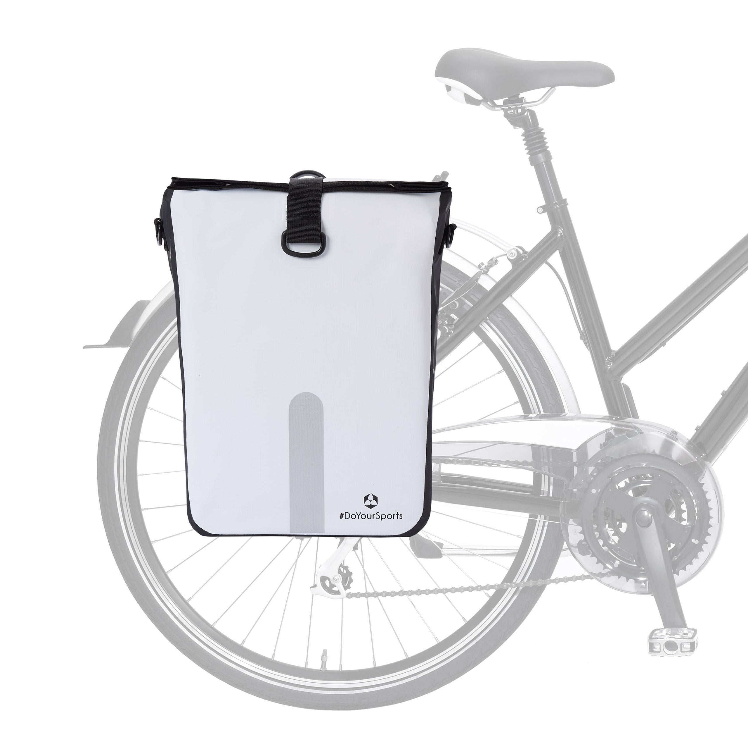 Wasserdichte Fahrradtasche Roll-Top - 21 L - Weiß