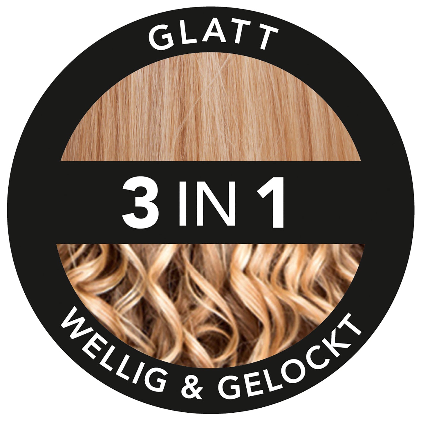 Hair Styler Curl & Straight mit 3-in-1 Funktion für glattes, welliges und gelocktes Haar.