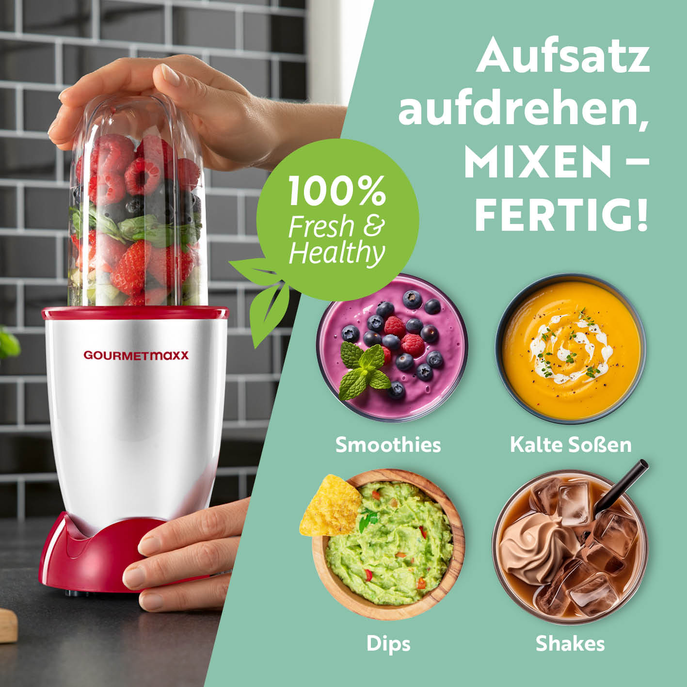 Mr. Magic Power 400 Pro mit Zubehörset L - Silber/Rot