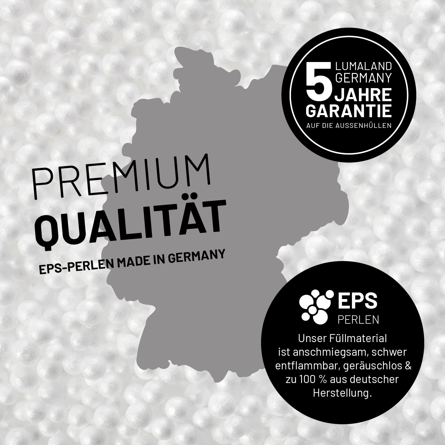 Basic Set (5-tlg.) - Modulares System - In- & outdoor - Pastell Grün mit Premium EPS-Perlen, 5 Jahre Garantie auf Außenhüllen, made in Germany.
