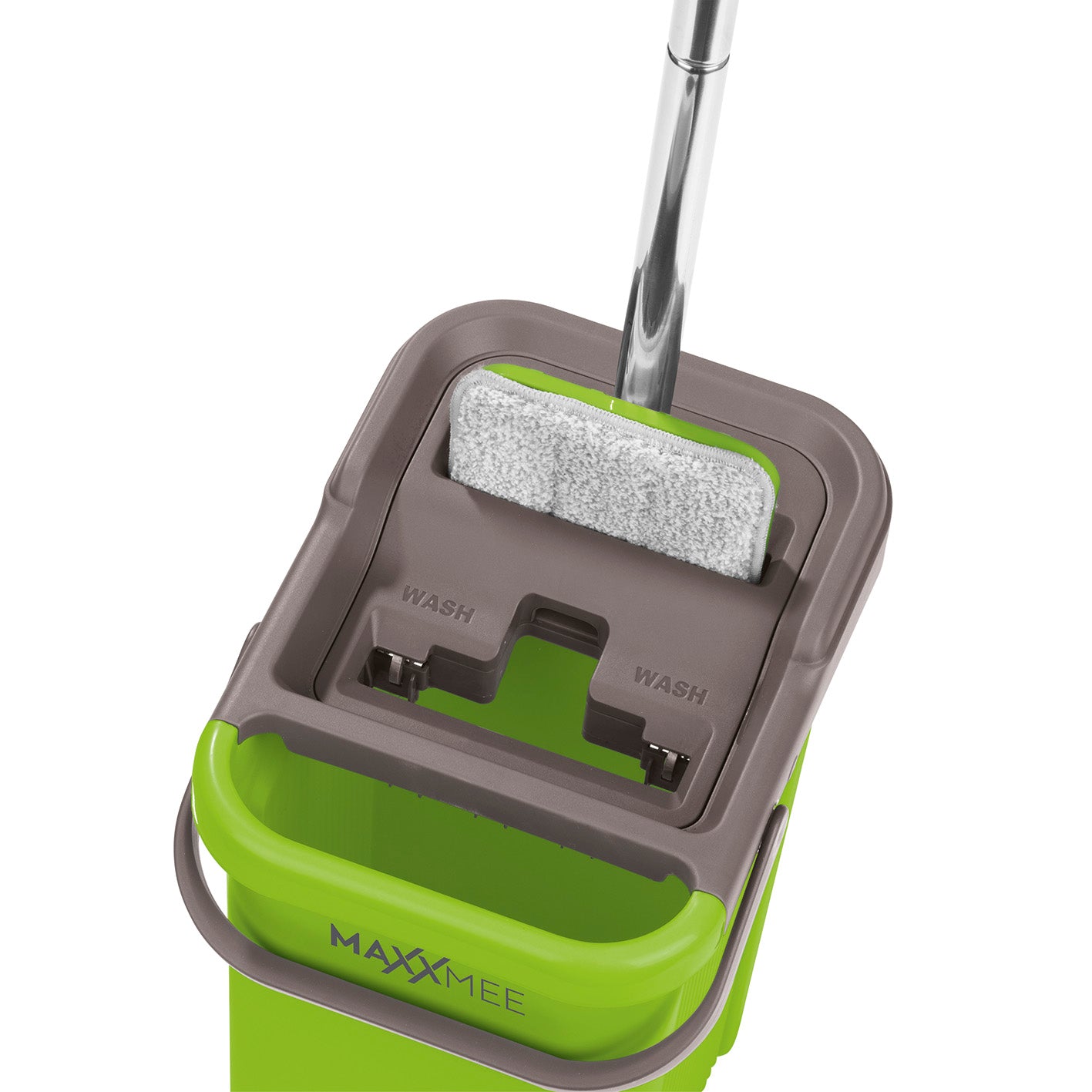 Komfort-Mopp Smart 7,5 l Eimer mit 2-Kammer-System in limegreen zum Auswringen und Reinigen ohne Bücken und schmutzige Hände.