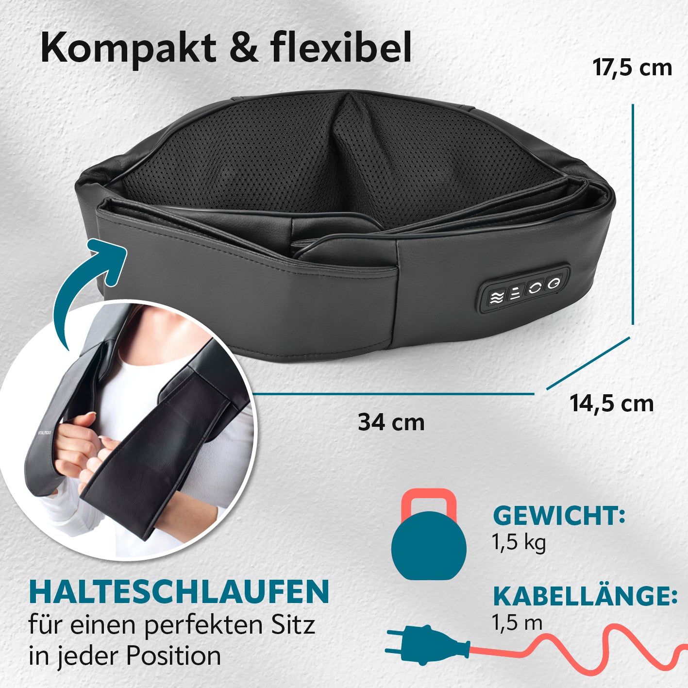 Shiatsu-Massagegerät mit 8 Massagebällen