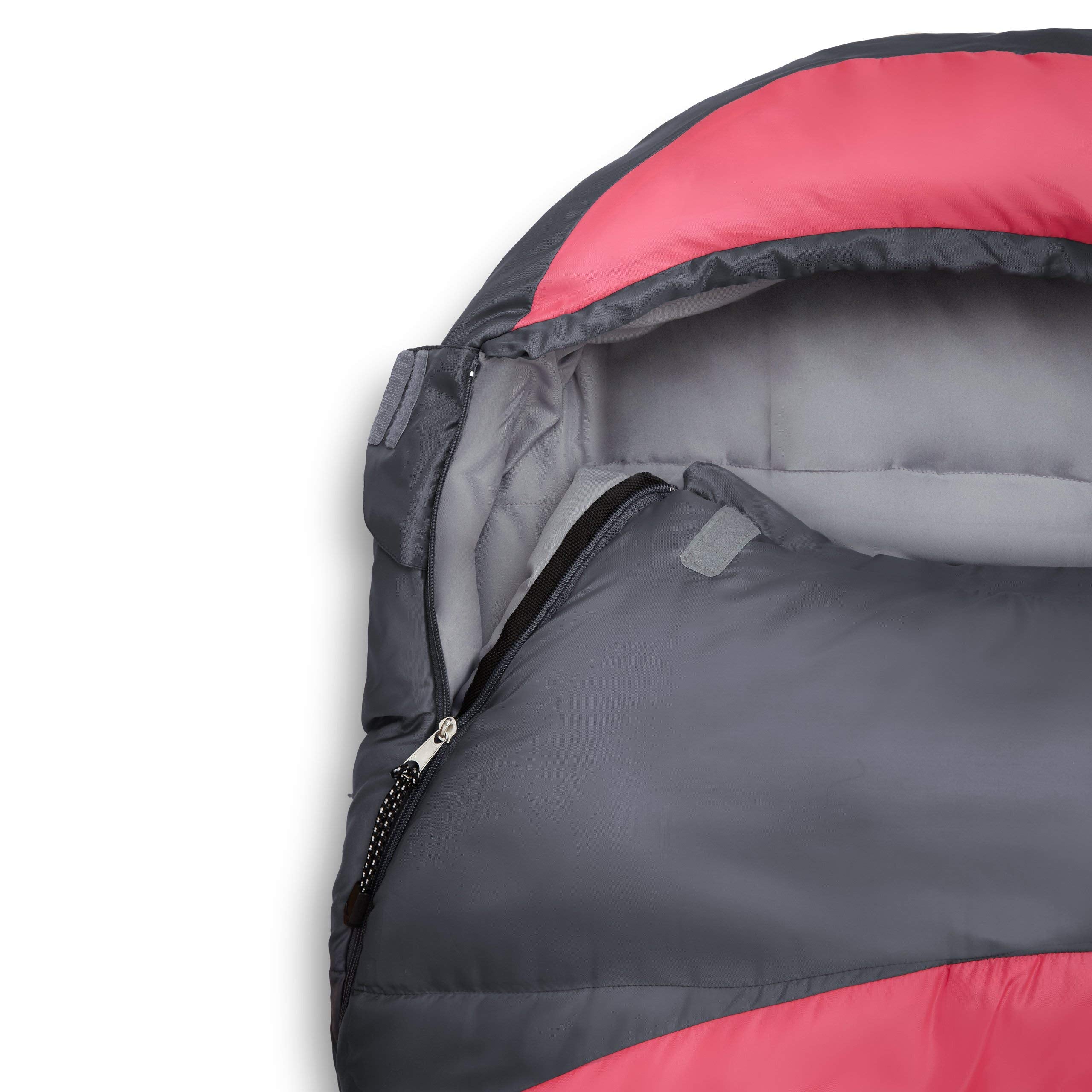 Camping Schlafsack Classic - Mumienschlafsack mit Tasche, wasserabweisend, atmungsaktiv, 230 x 80 x 55 cm, pink, ideal für Outdoor und Camping.
