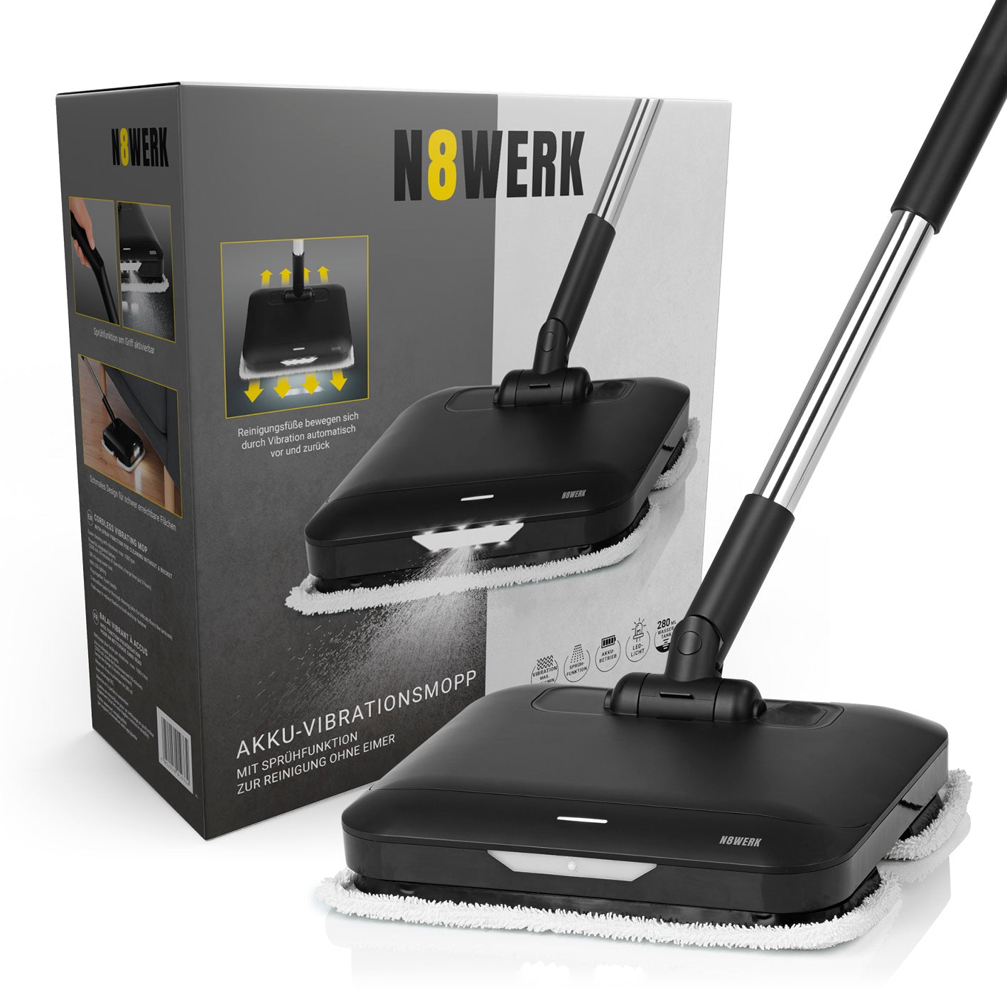 Akku-Vibrationsmopp Midnight Black Edition
