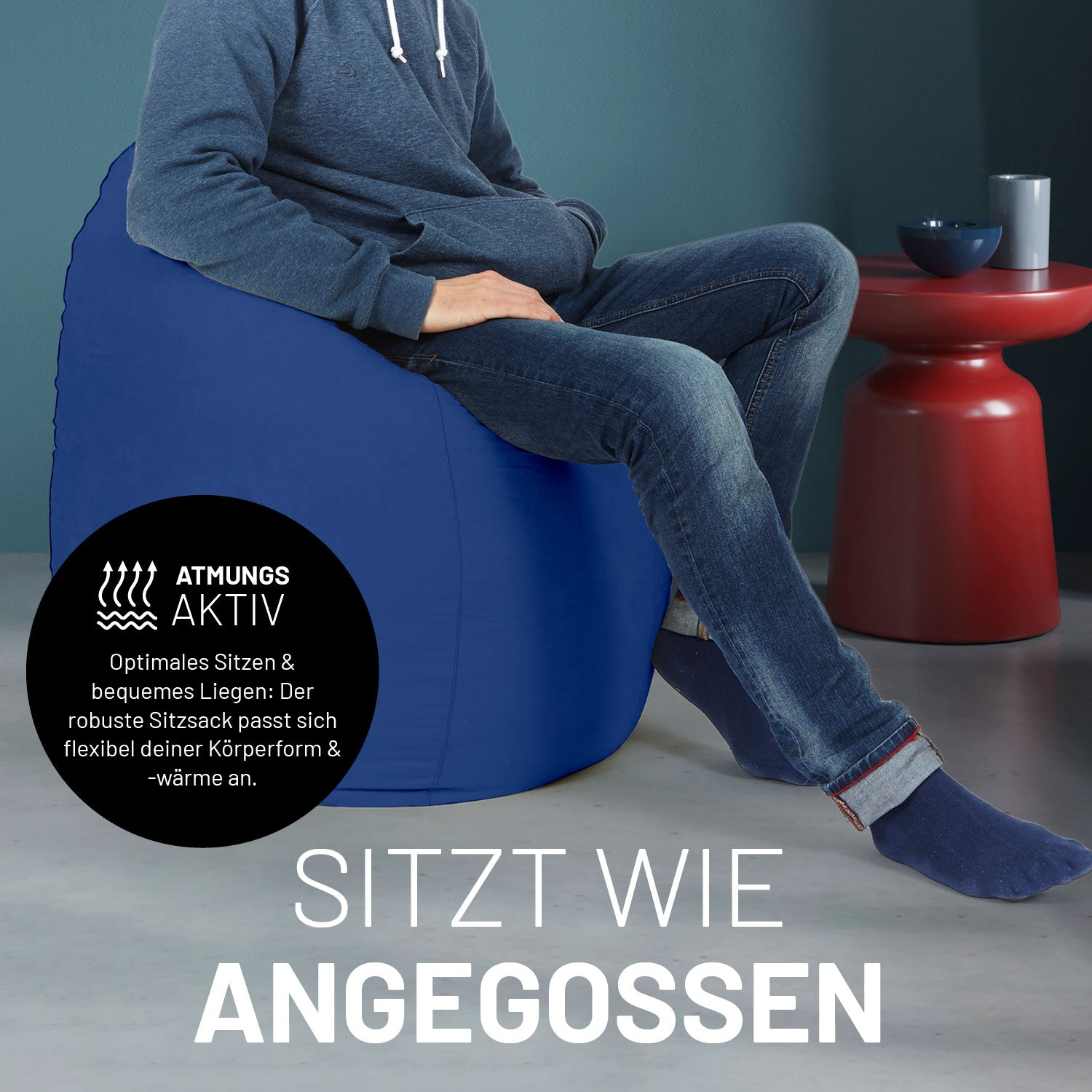 Luxury XL PLUS Sitzsack (220 L) - indoor - Royalblau