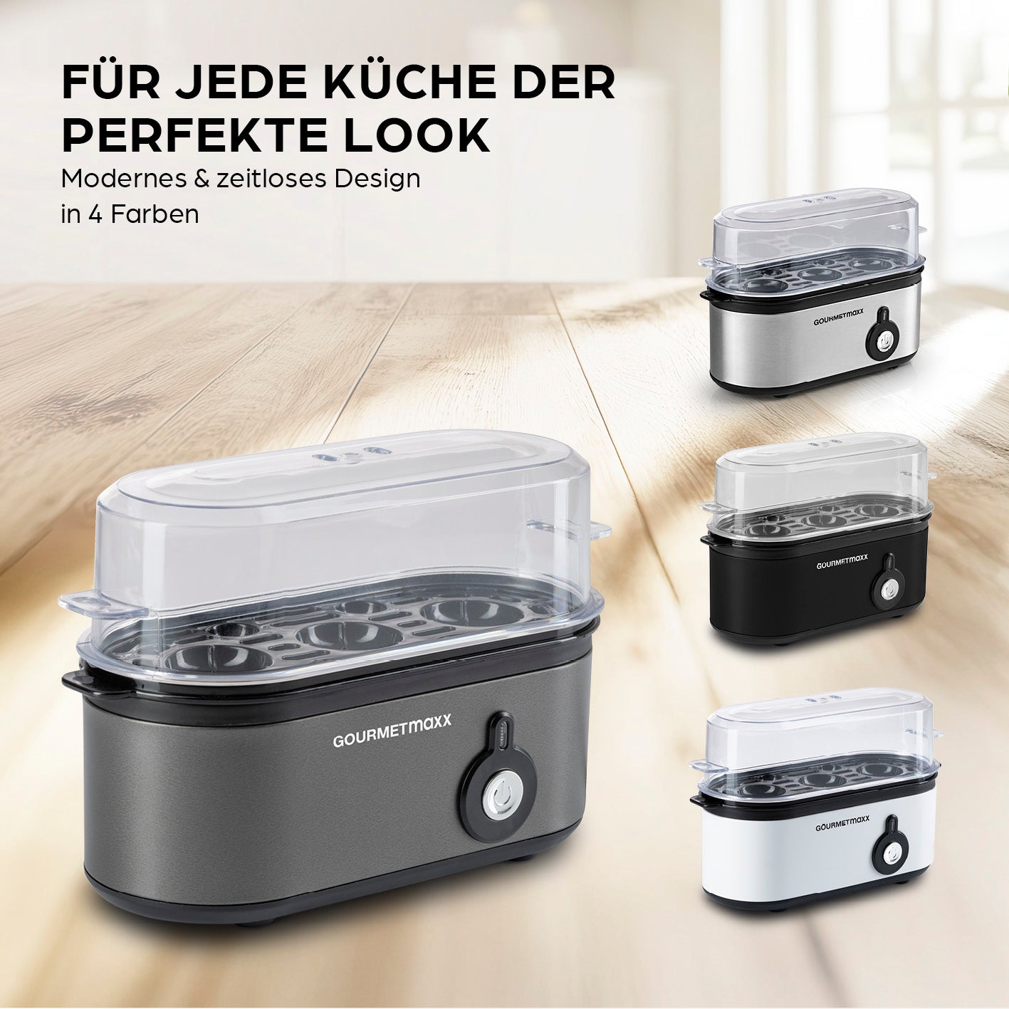 Design-Eierkocher 3 Eier - Anthrazit