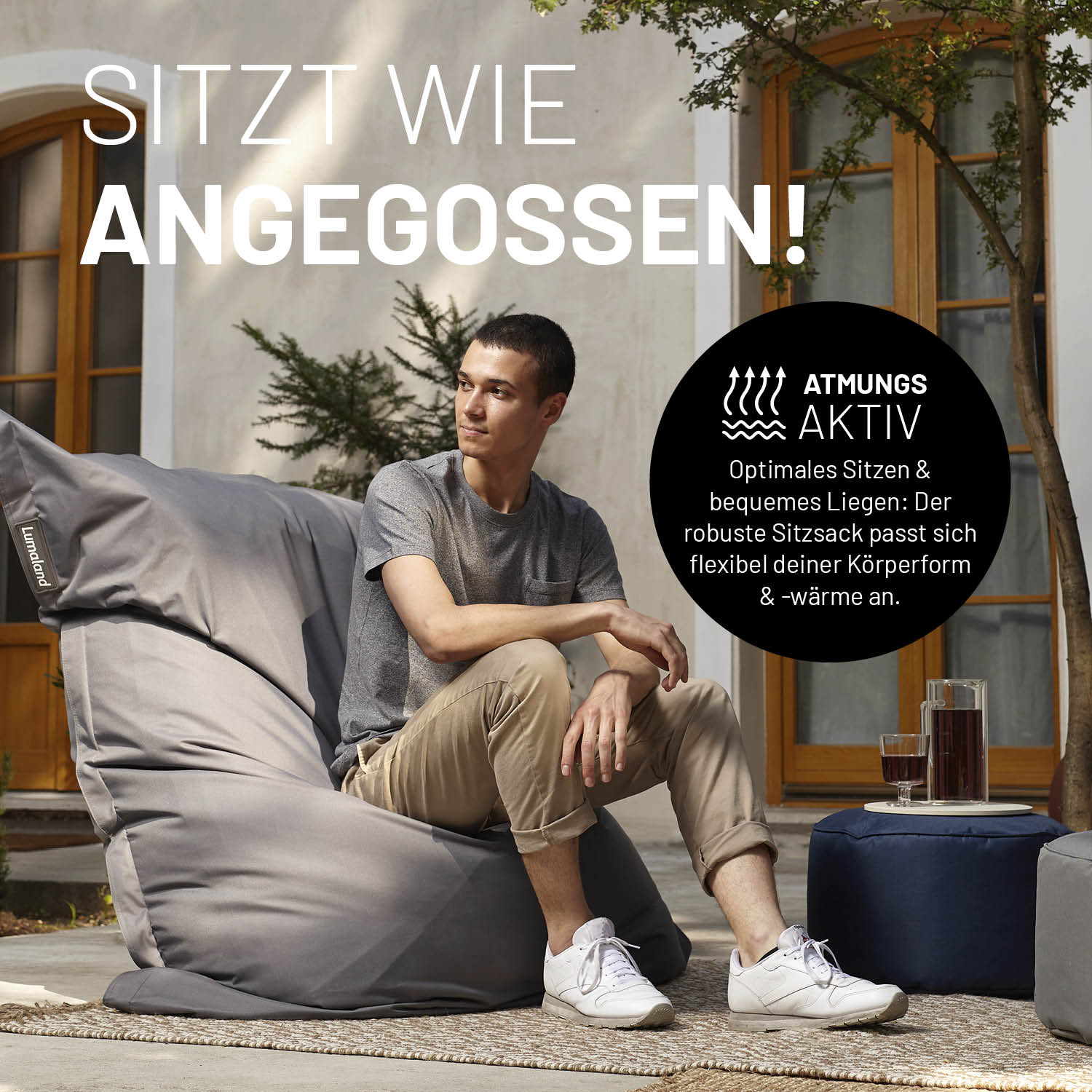 Sitzsack Classic XXL (380 L) - indoor & outdoor - Pastell Pink mit flexiblem Sitzkomfort und robustem, atmungsaktivem Material für drinnen und draußen.