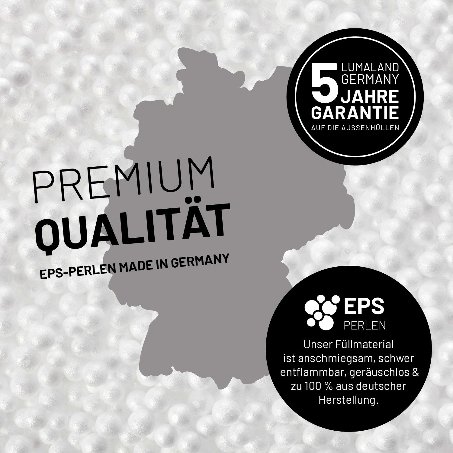 Sitzsack-Sofa Ecke (340 L) - Modulares System - indoor & outdoor - Pastell Grün mit hochwertigen, deutschen EPS-Perlenfüllungen und 5 Jahre Garantie.