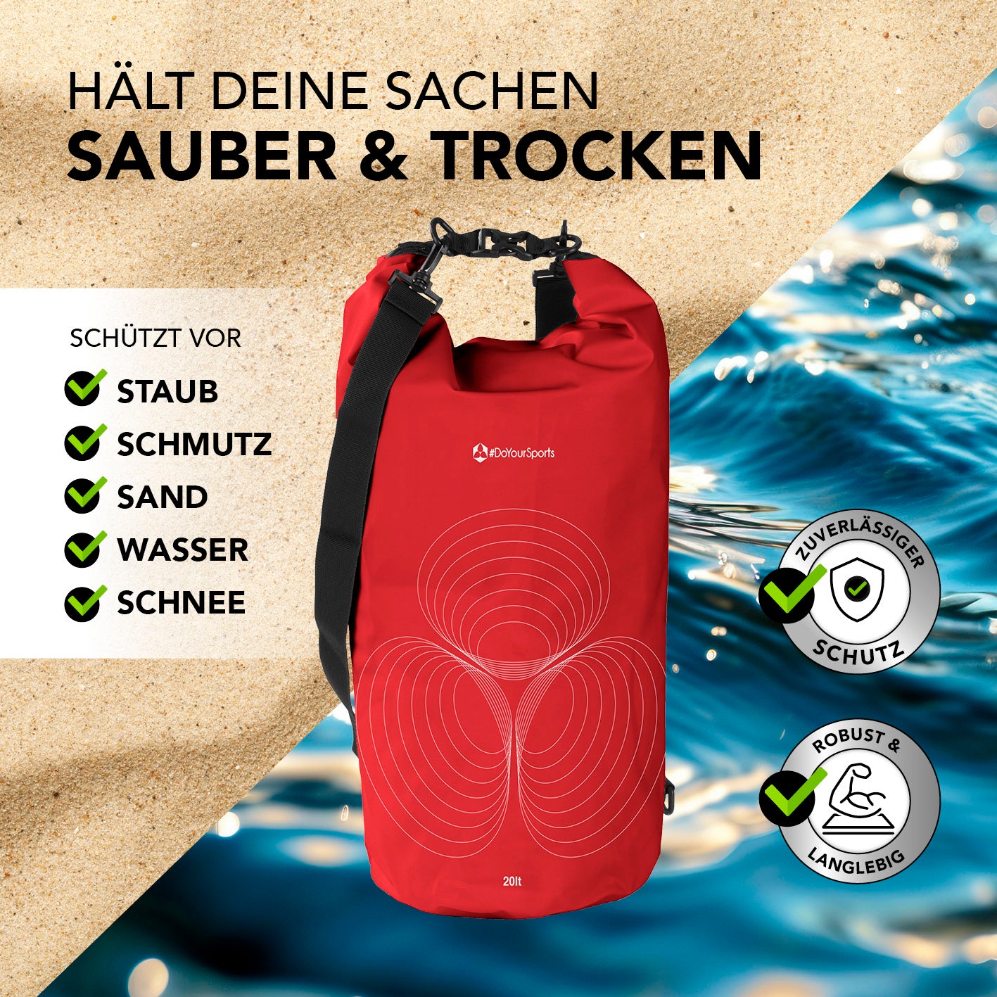 Dry Bag 20L - Rot