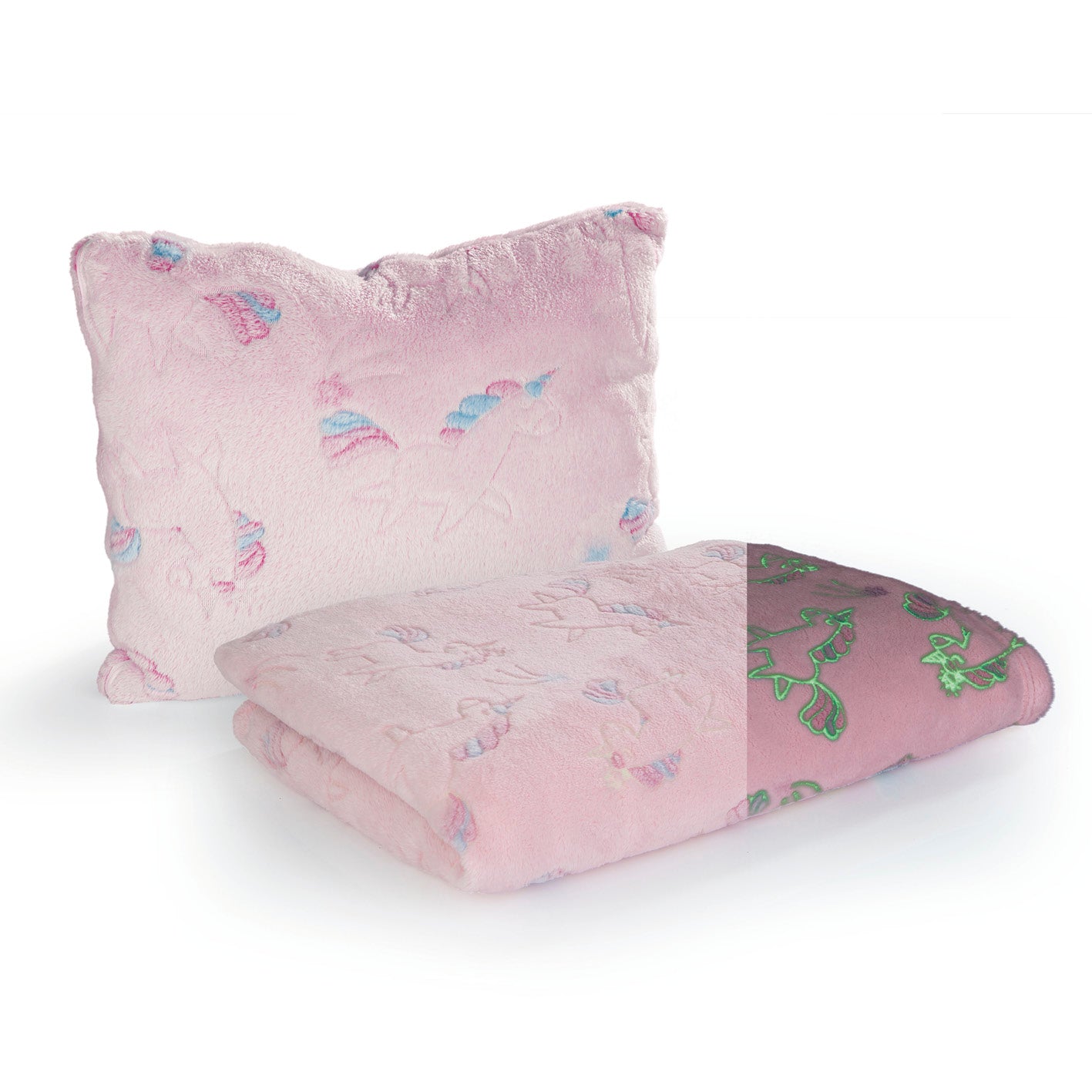 Verwandlungskissen Glow in the dark - Kuschelkissen & Kuscheldecke - Einhorn