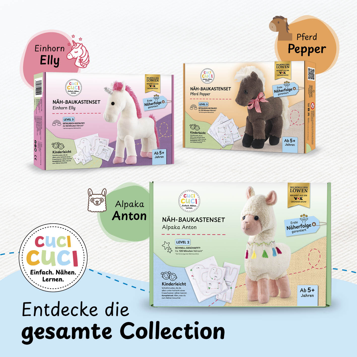 Näh-Baukastenset Motiv Herz Liebling – kinderleichtes Nähen lernen mit allen Materialien für den ersten Näh-Erfolg von cuci cuci.