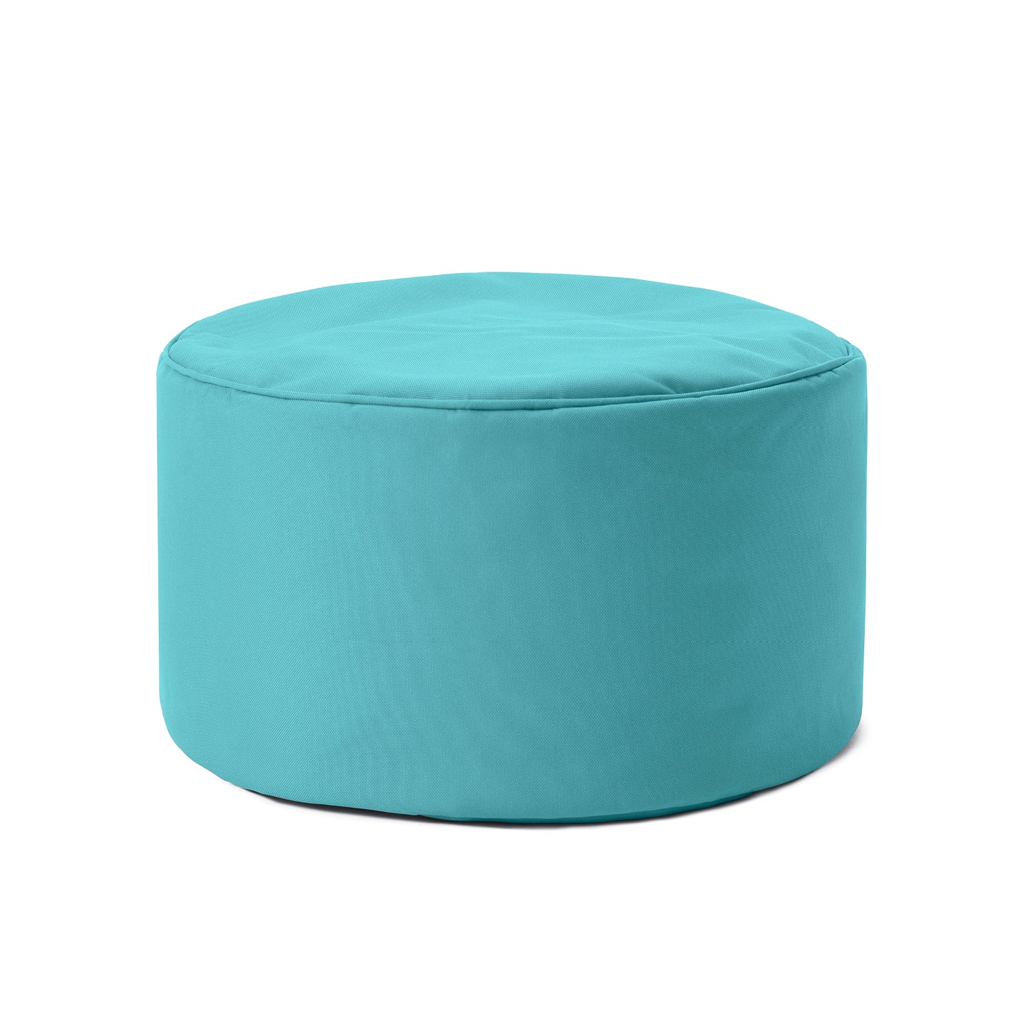 Sitzsack-Hocker/Pouf (50 L) in Aquamarin, leicht, robust, mit hochwertiger Füllung für drinnen und draußen, pflegeleicht und transportabel.