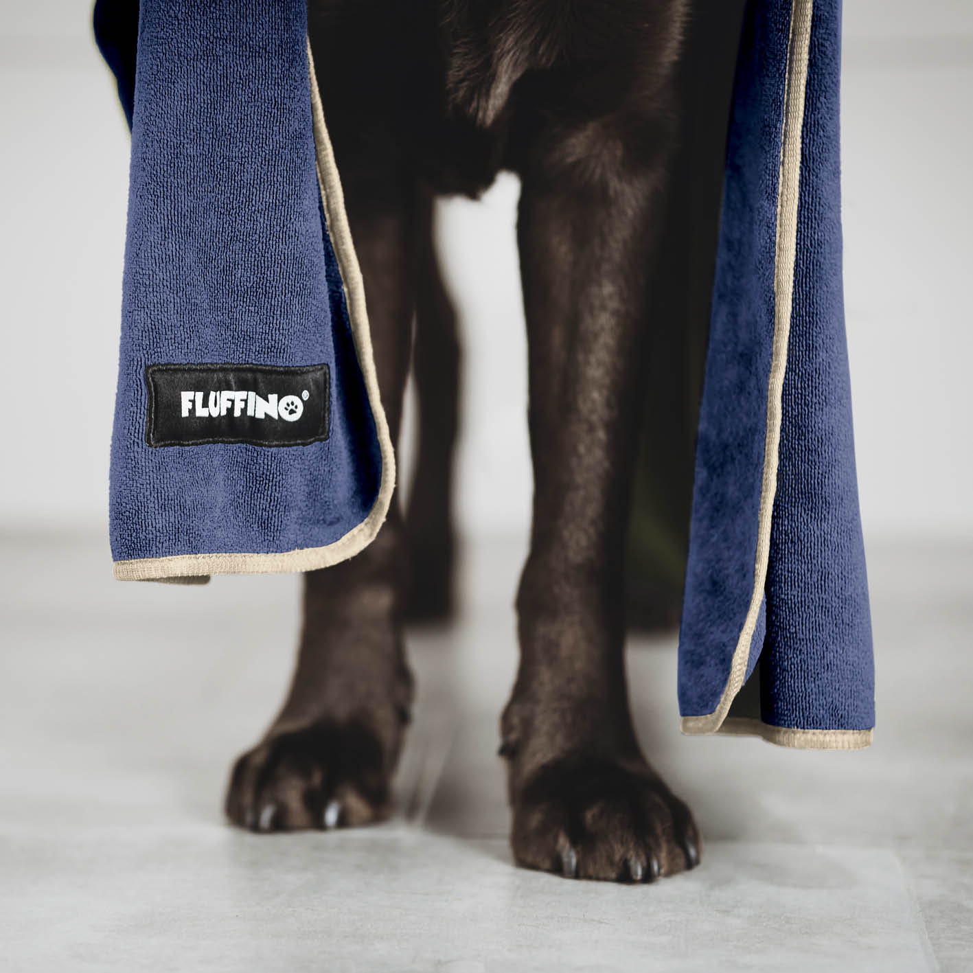 Hundehandtuch Mikrofaser – 2er-Pack - 90 x 50 cm - Beige & Blau