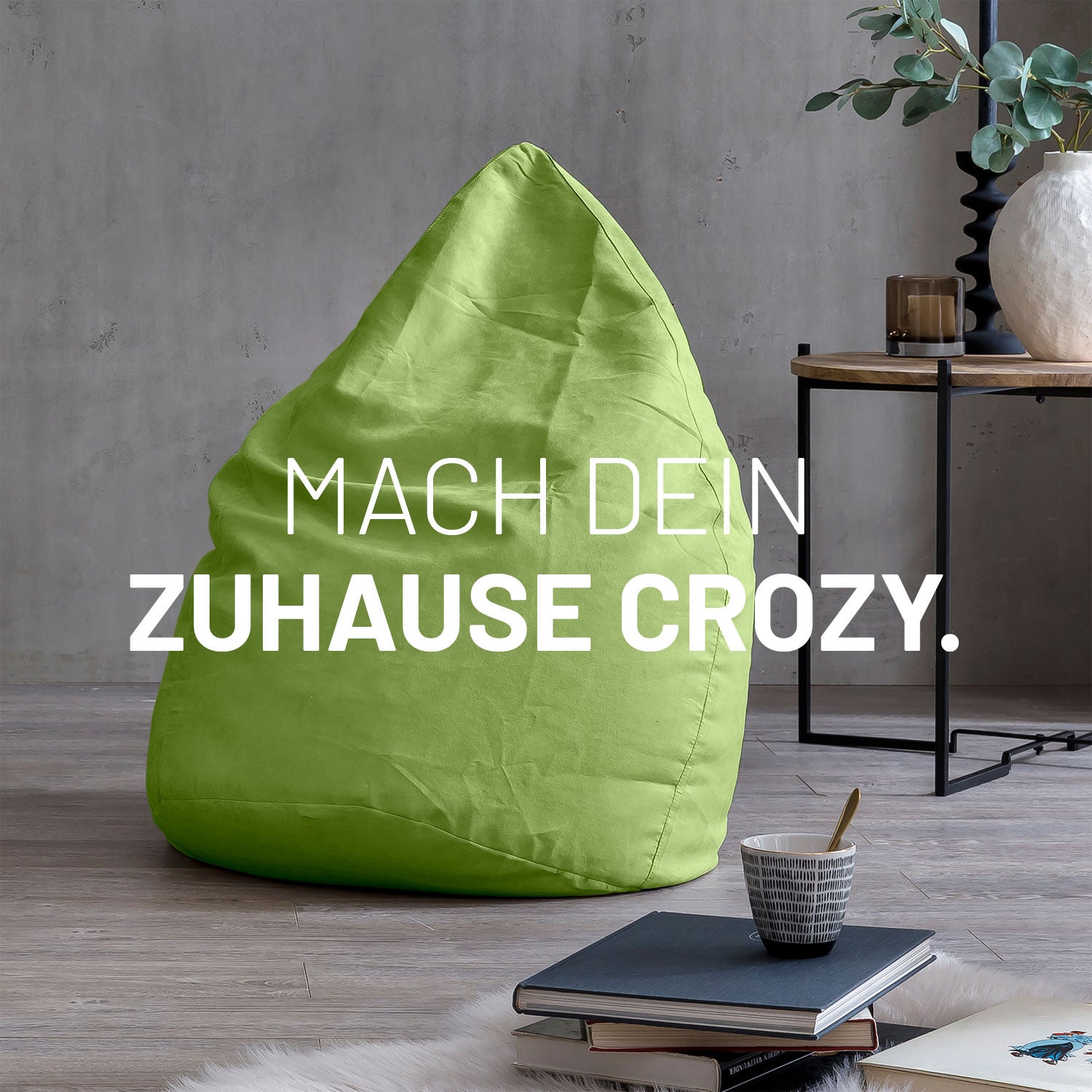 Luxury XL Sitzsack (120 L) - indoor - Grün, stylisher Lumaland Sitzsack für Entspannung, Wohnzimmer und modernen Lifestyle.