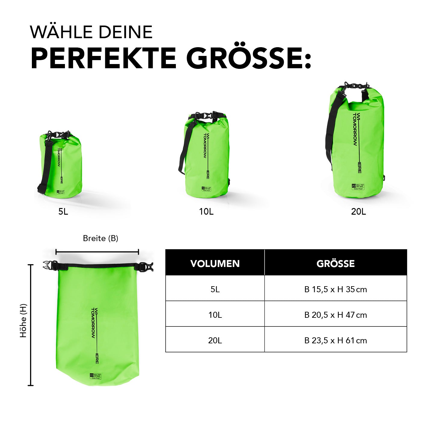 Dry Bag 10L - Style 02 - Grün