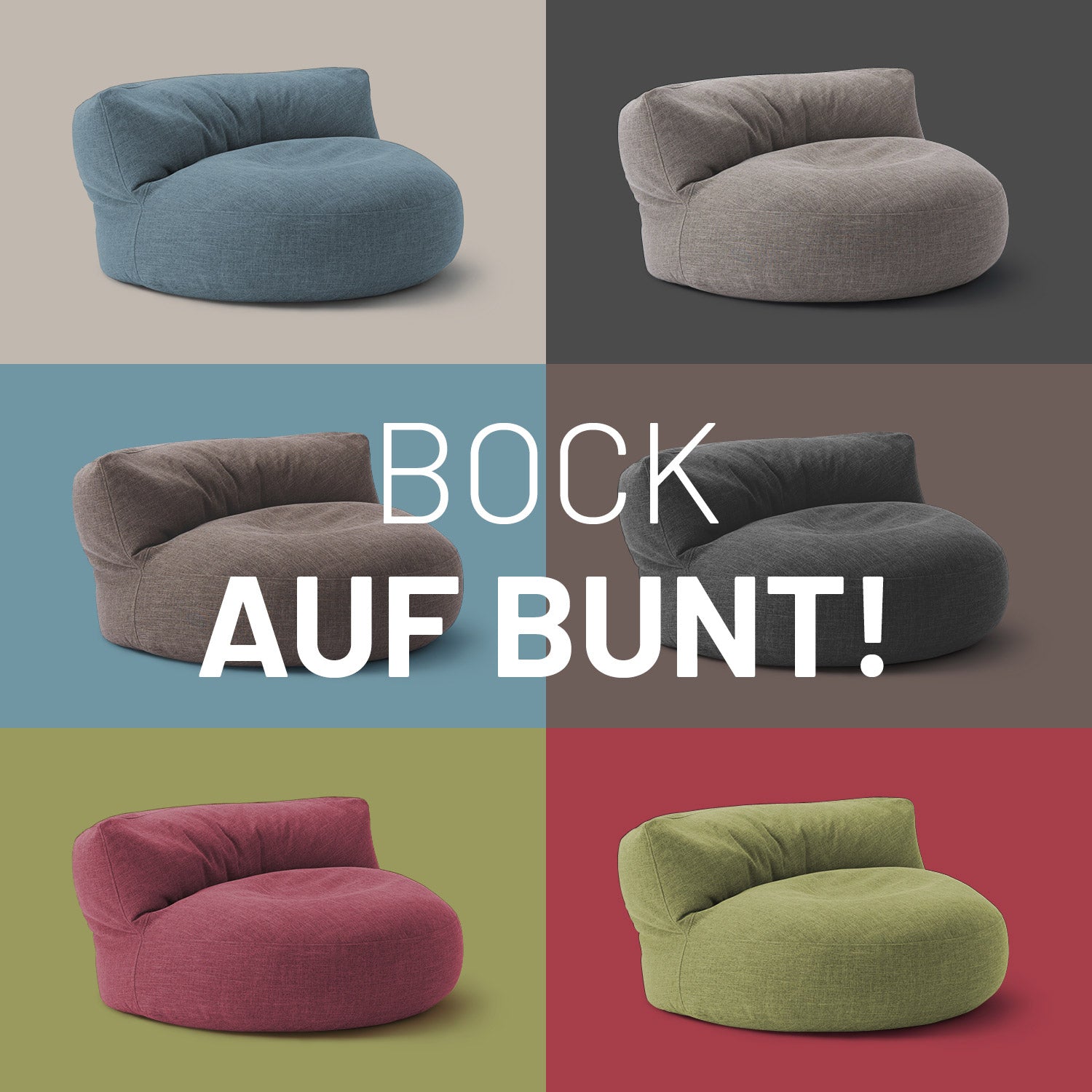 Interior Line Sitzsack-Lounge (320 L) in sechs Trendfarben, braun und weitere, weich, aus hochwertigem leinenartigem Material.
