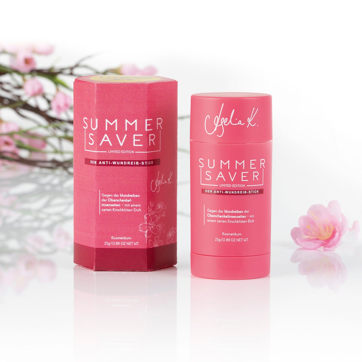 Kosmetikum - Anti-Wundreib-Stick - Kirschblüte - 2er-Set, leichter Deo-Stick gegen Wundreiben mit Kirschblütenduft, 25 g je Stick.