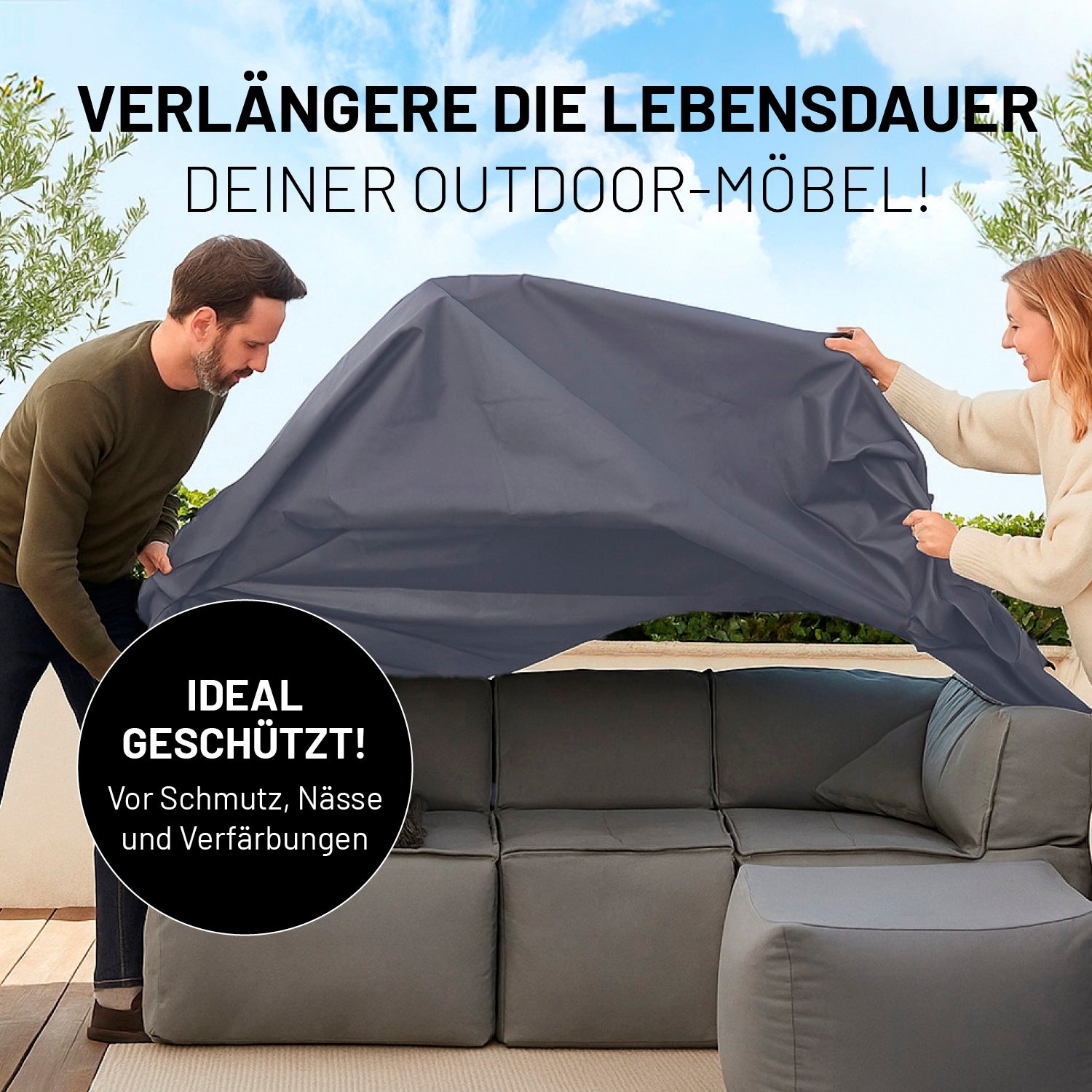 Wetterschutzhaube für 2 Modulare Elemente - 165 x 85 x 75 cm