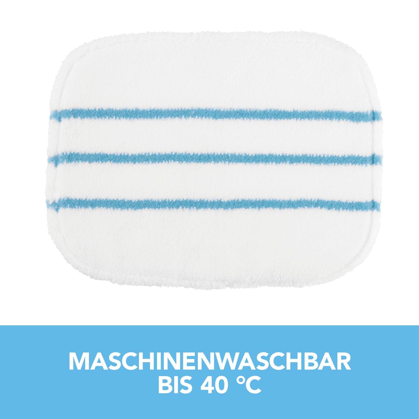 Bodentuch für Dampfbesen Vibration - 2er-Set - weiß, maschinenwaschbar bis 40 °C, passend für MAXXMEE Vibrations-Dampfbesen.