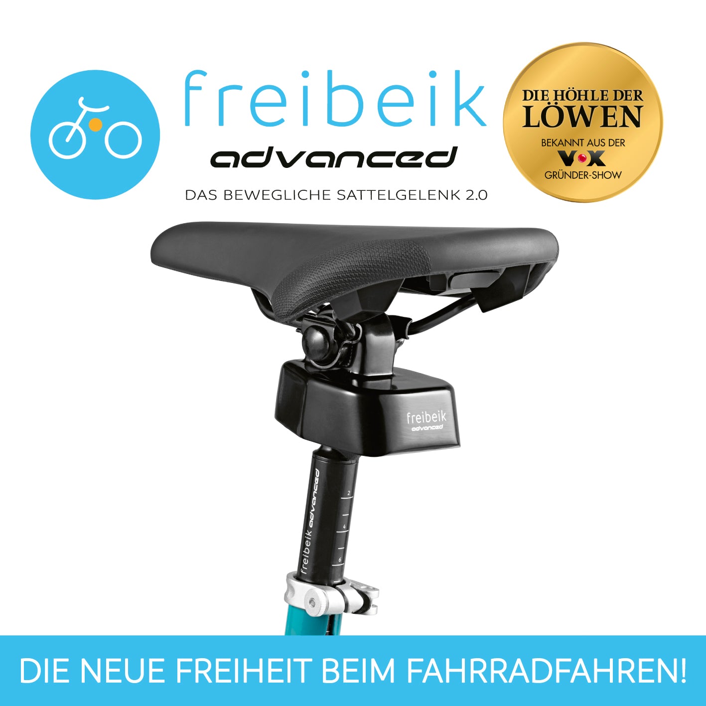 freibeik advanced - Das bewegliche Sattelgelenk 2.0 für mehr Beweglichkeit, Sicherheit und Komfort beim Fahrradfahren.