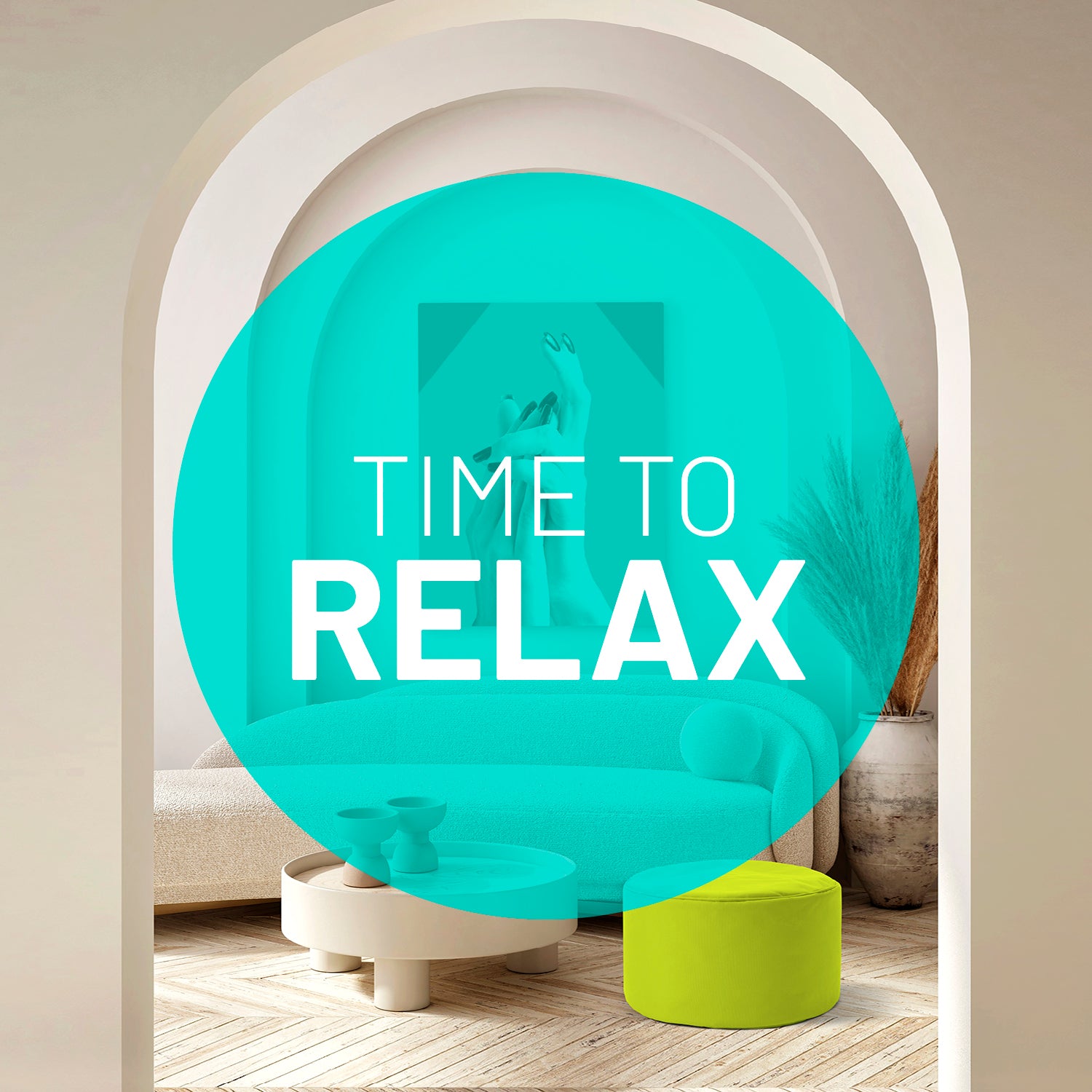 Sitzsack-Hocker/Pouf (50 L) Apfelgrün als moderner Sitzhocker, Ablage und Fußschemel für drinnen und draußen.