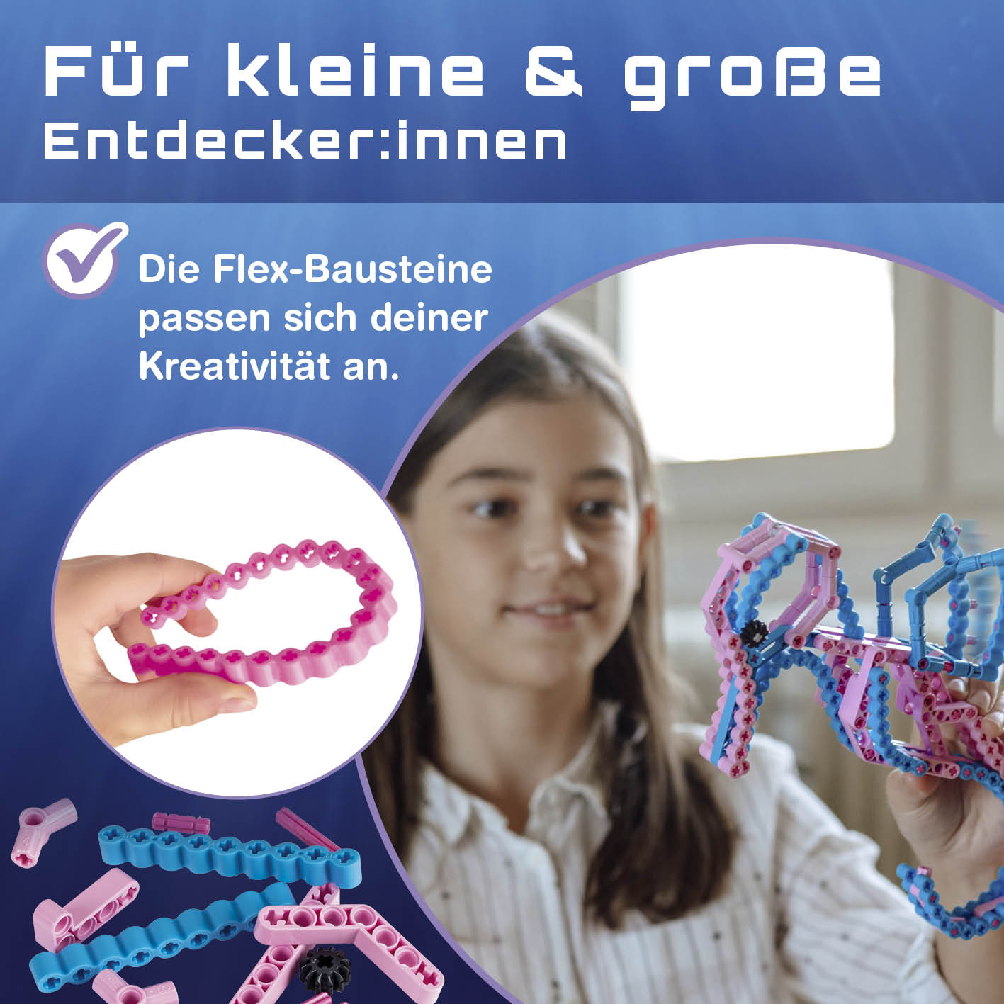 Baustein-Set "Skorpion & Seepferdchen" - flexibele Bausteine, die sich kreativ biegen und verdrehen lassen für dynamische Natur-Konstruktionen.