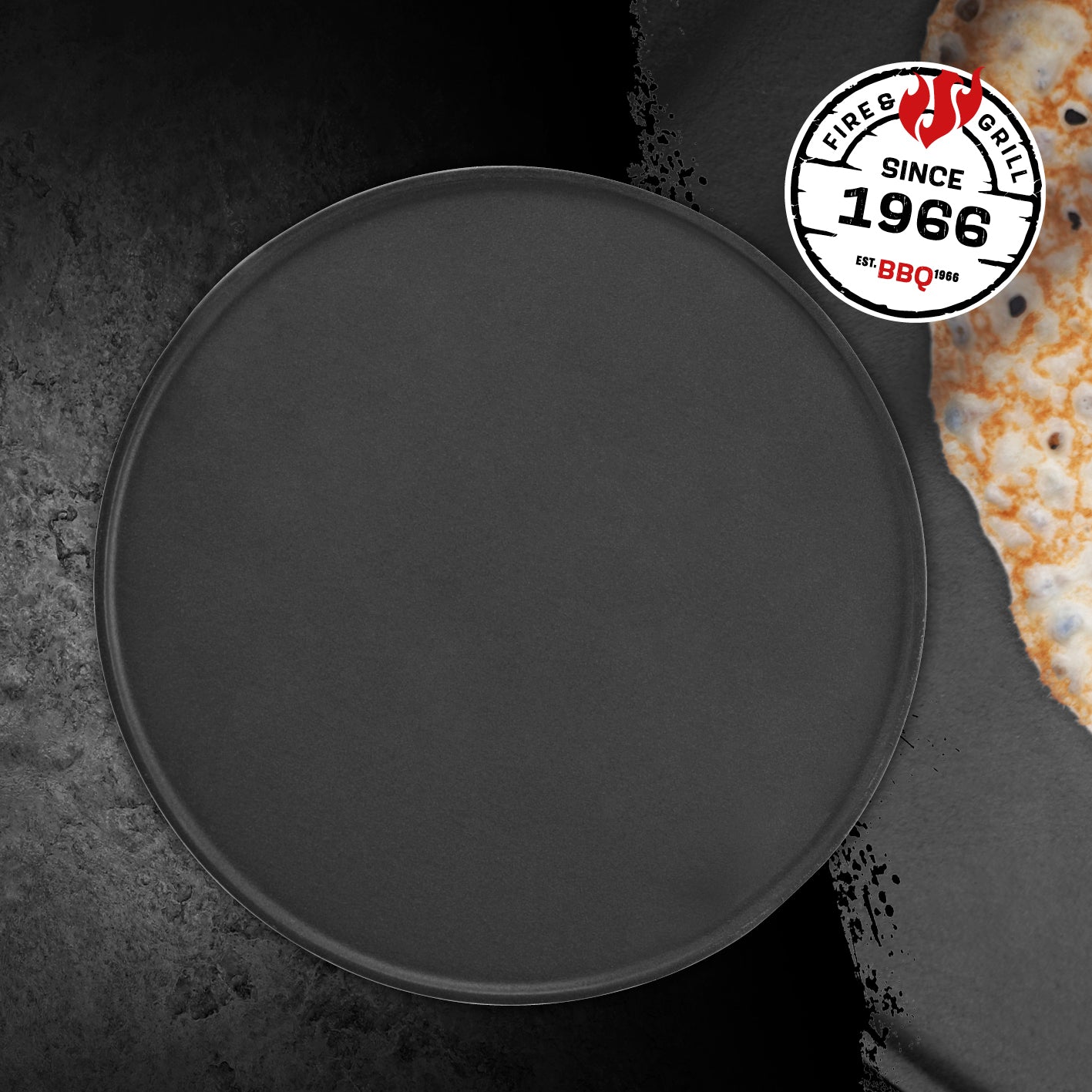 Wendeplatte Modulus - 30 x 39 cm aus matt emailliertem Gusseisen für beidseitiges Grillen von Poffertjes und Crèpes.