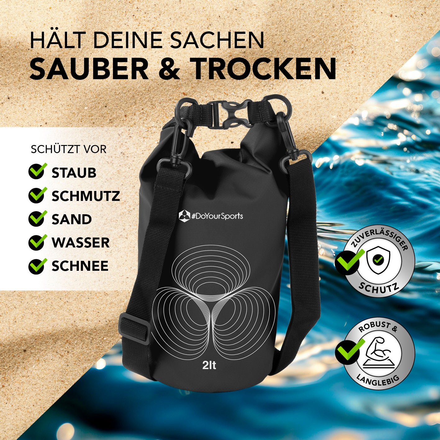 Dry Bag 2L - Schwarz