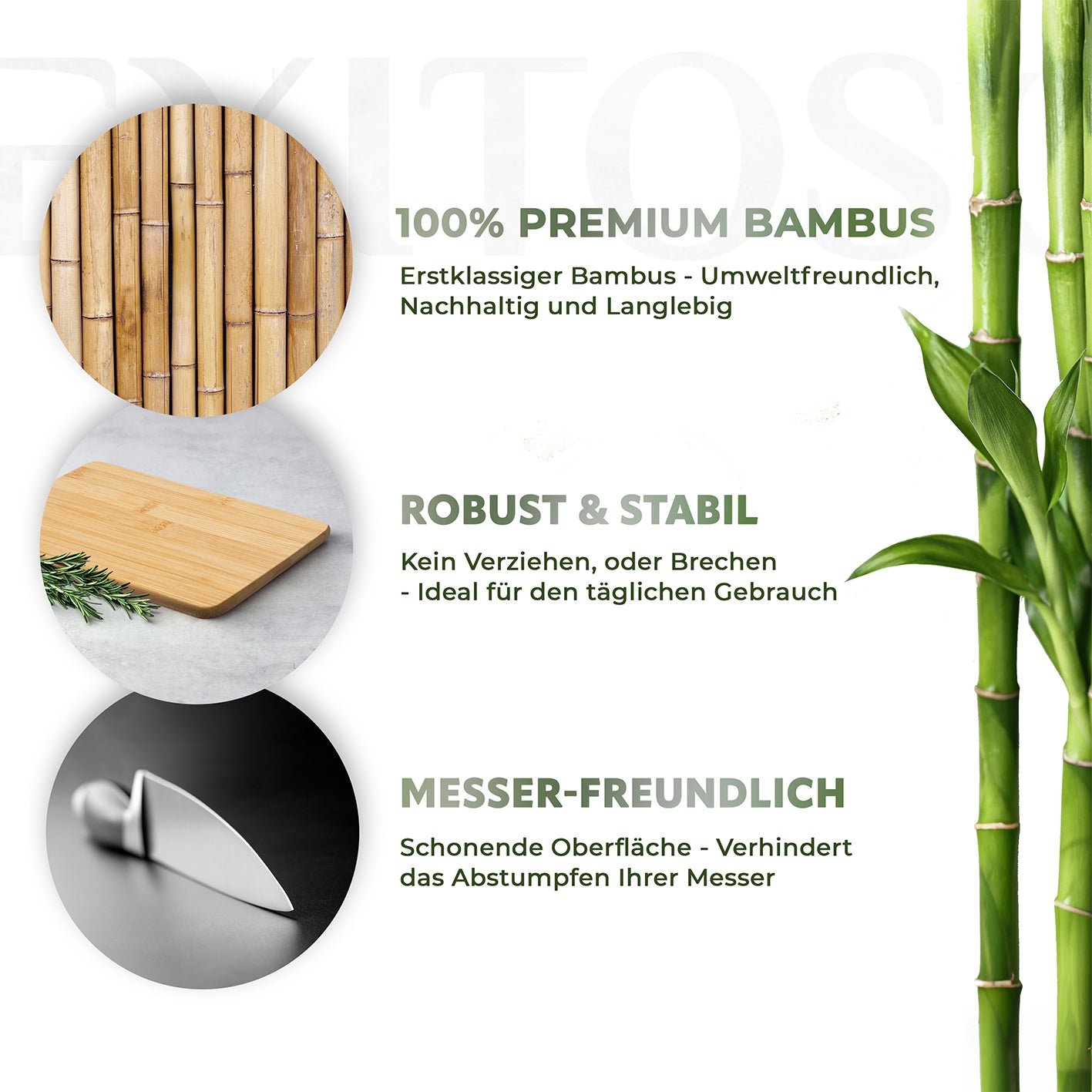 Schneidebretter aus Bambus - 6er-Set, robust, messerfreundlich und aus nachhaltigem, hochwertigem Bambus gefertigt.