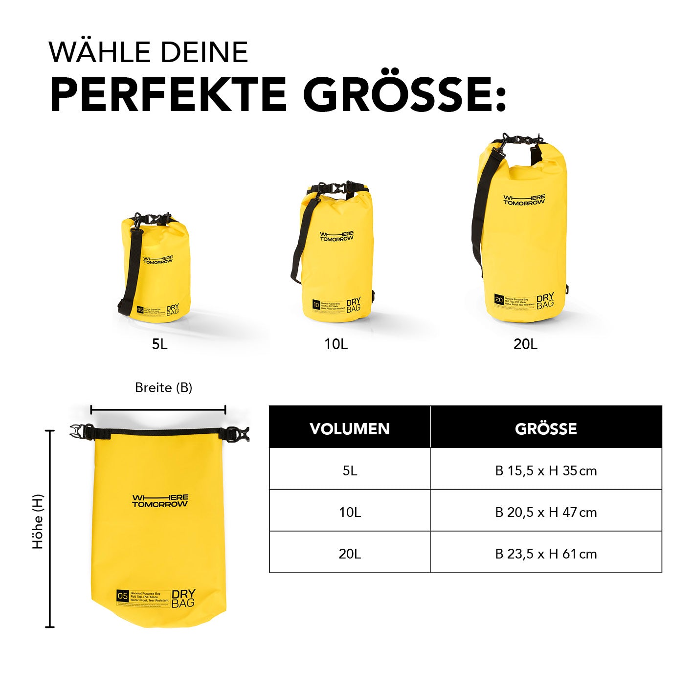 Dry Bag 10L - Style 01 - Gelb