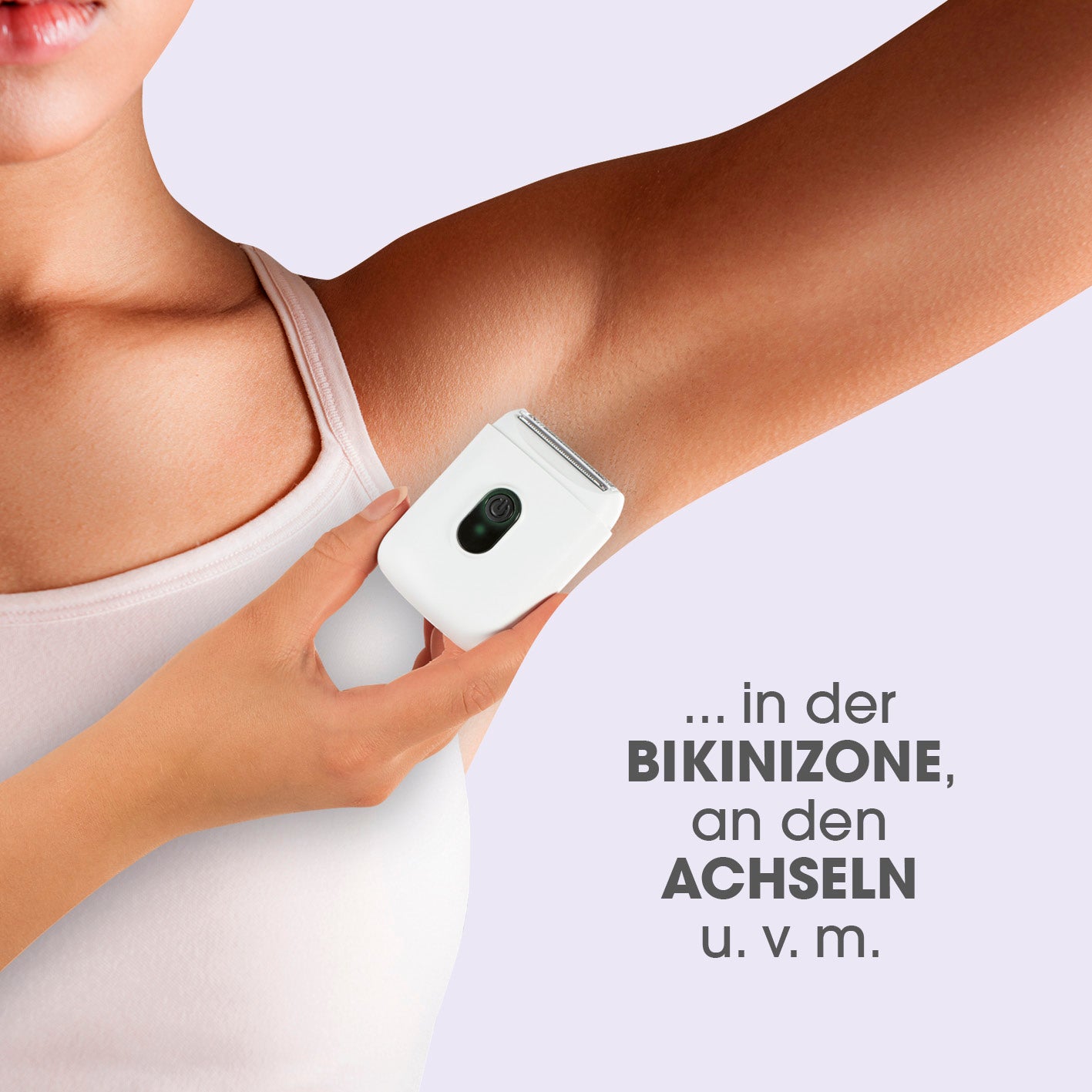 Damenrasierer - weiß/schwarz für präzise Haarentfernung an Achseln, Bikinizone, kabellos, wasserdicht, mit USB-Ladekabel und Reinigungsbürste.