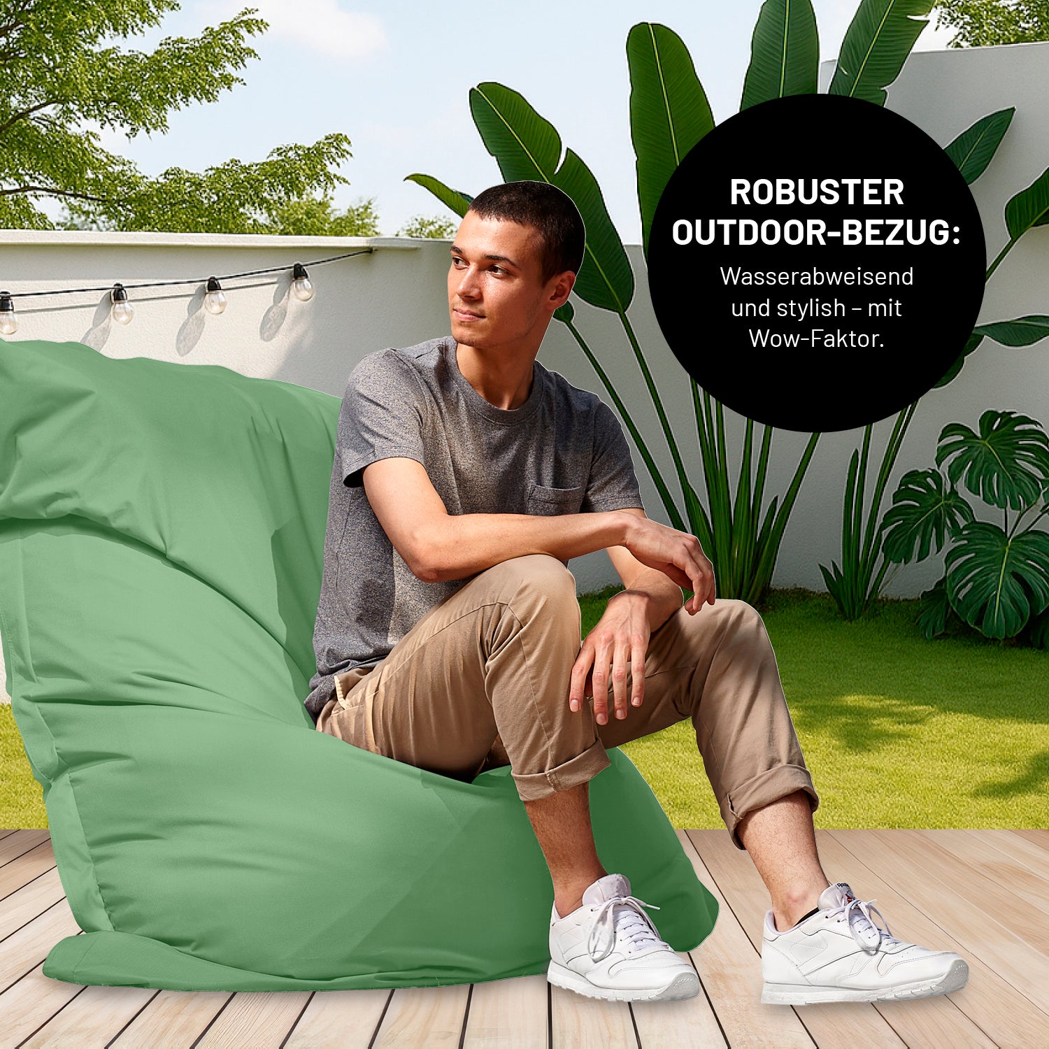Sitzsack Classic XXL All-in-One Set - 380 L - 140 x 180 cm - Pastellgrün