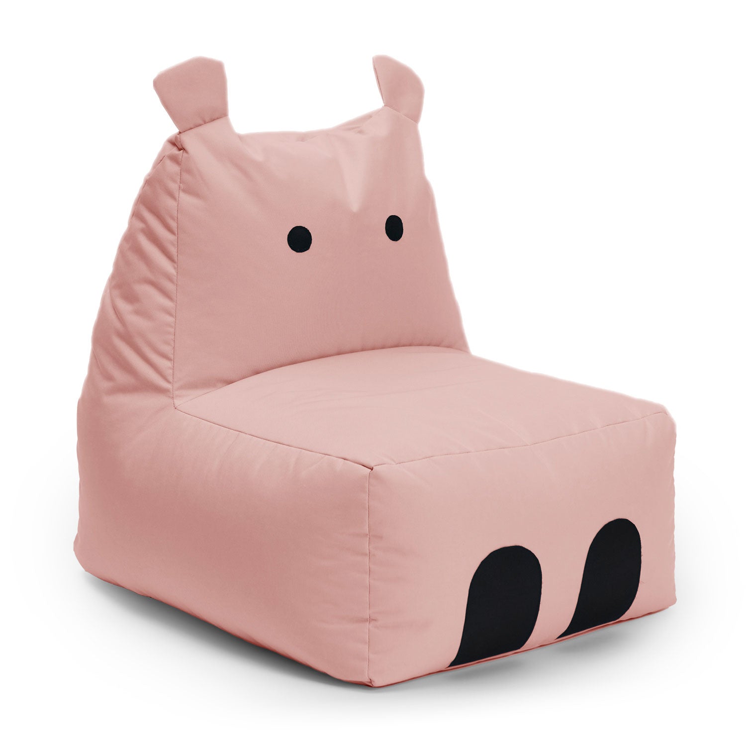 Kindersitzsack Animal Line Hippo (200 L) in Pastell Pink, wasserabweisend, robust und kuschelig für drinnen und draußen.