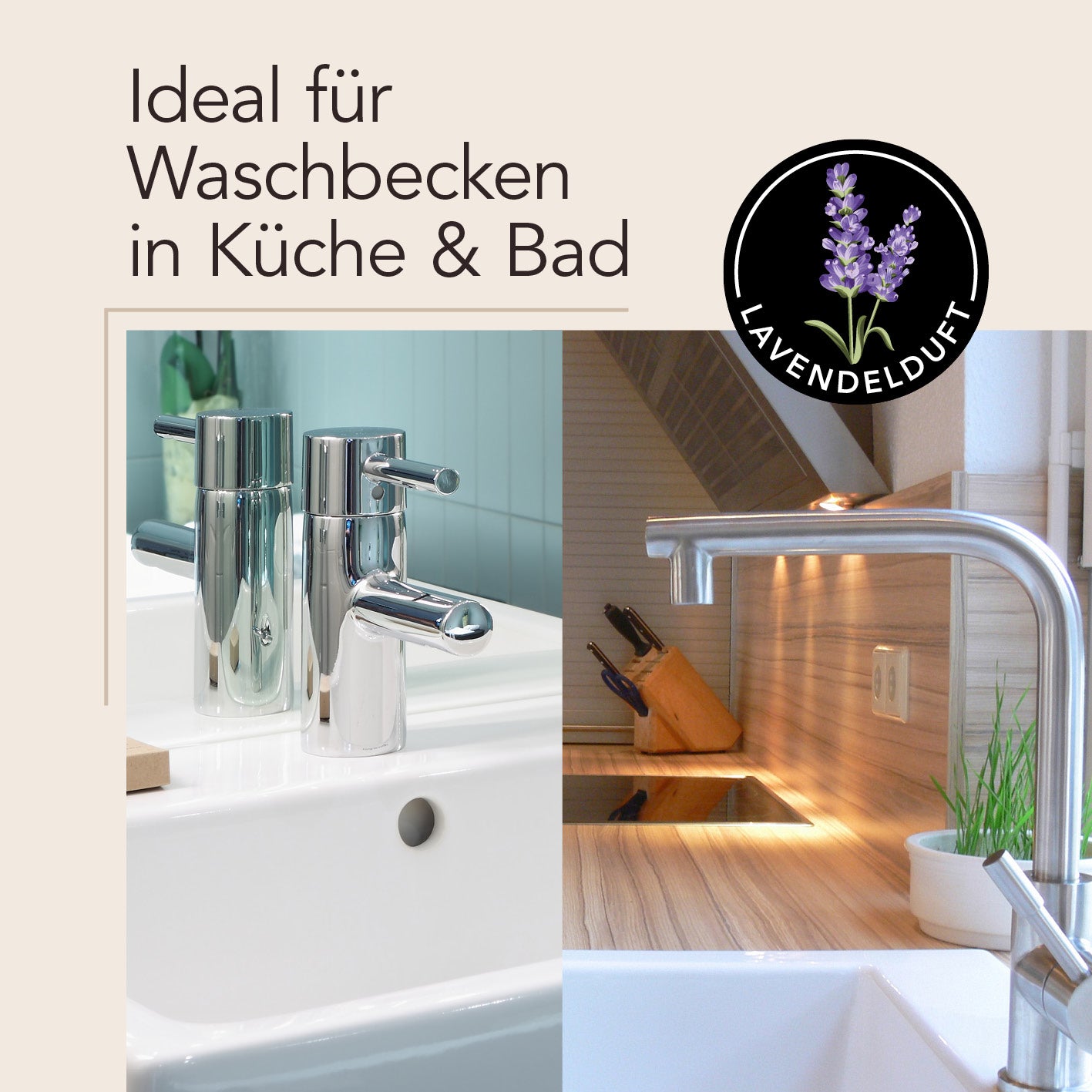 Abflussreiniger-Stick Lavendel - 50er-Set für saubere Abflüsse und frischen Lavendelduft in Küche und Bad Waschbecken.