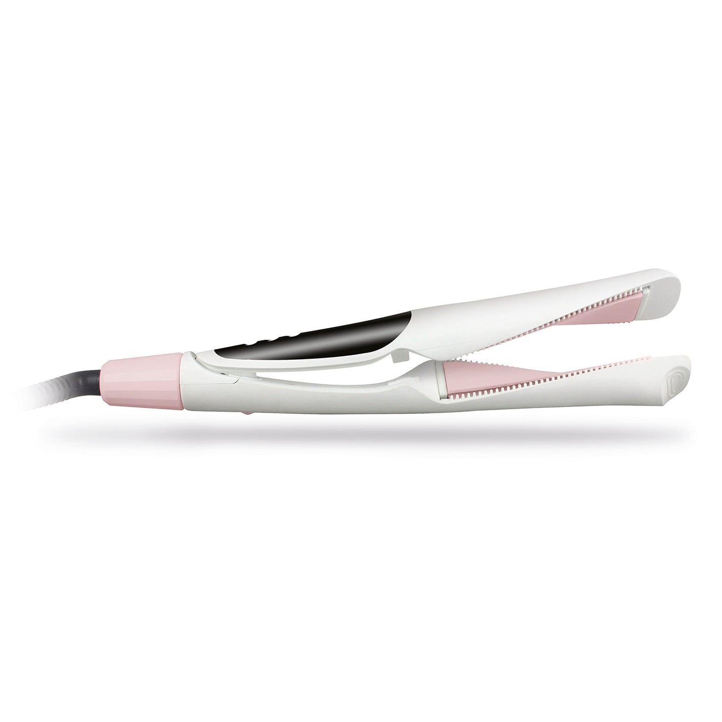 Hair Styler Curl & Straight Glätteisen mit geschwungenen Styling-Platten für glattes Haar und voluminöse Locken.
