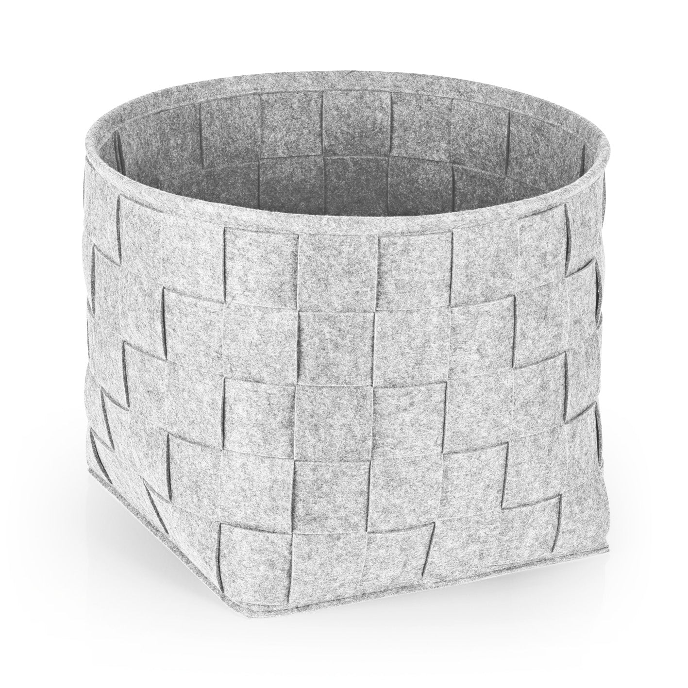 Filz-Aufbewahrungskorb L - 40 x 40 x 40 cm - Hellgrau, moderner faltbarer Korb aus strapazierbarem Filz im Scandi Style.