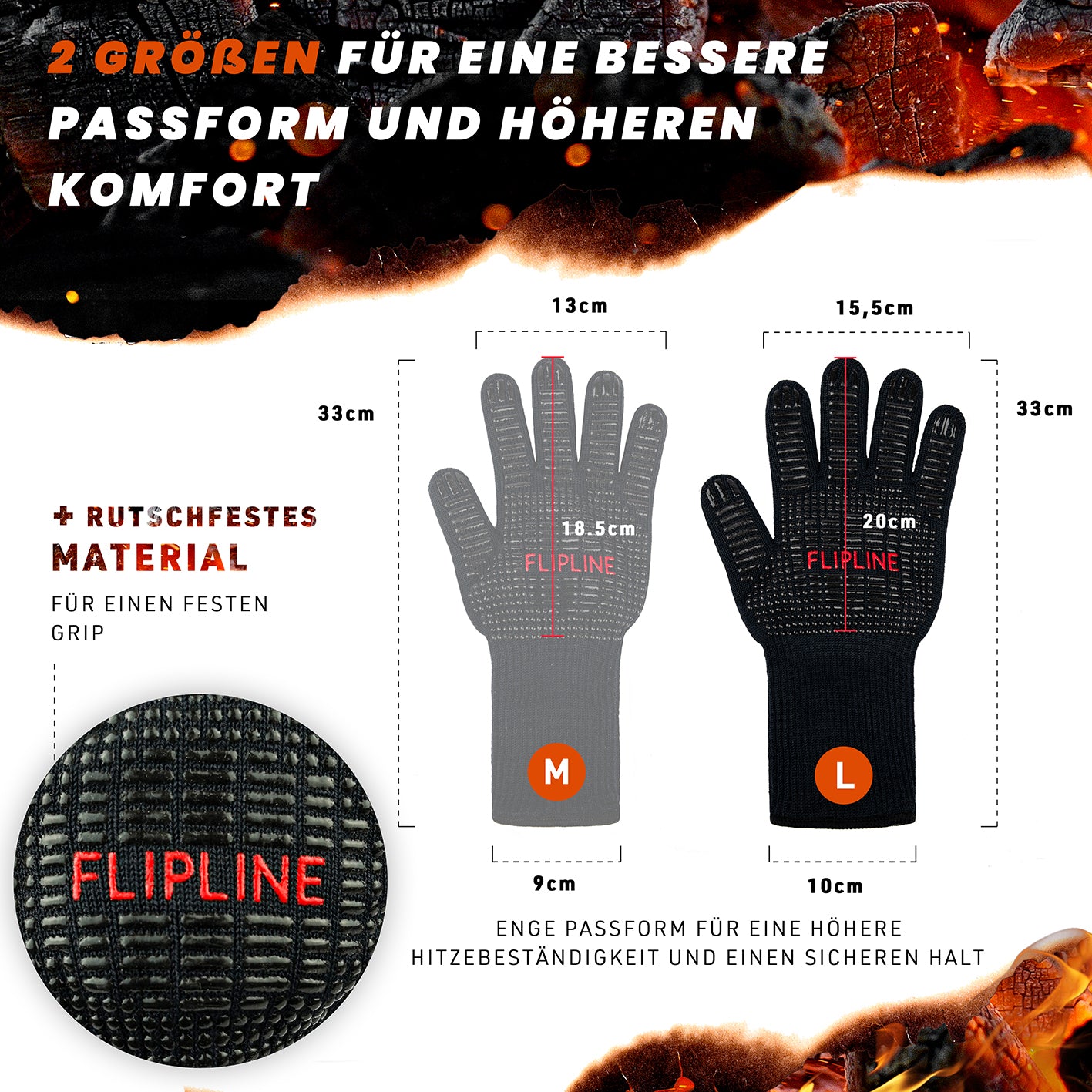 Grillhandschuhe - Größe L
