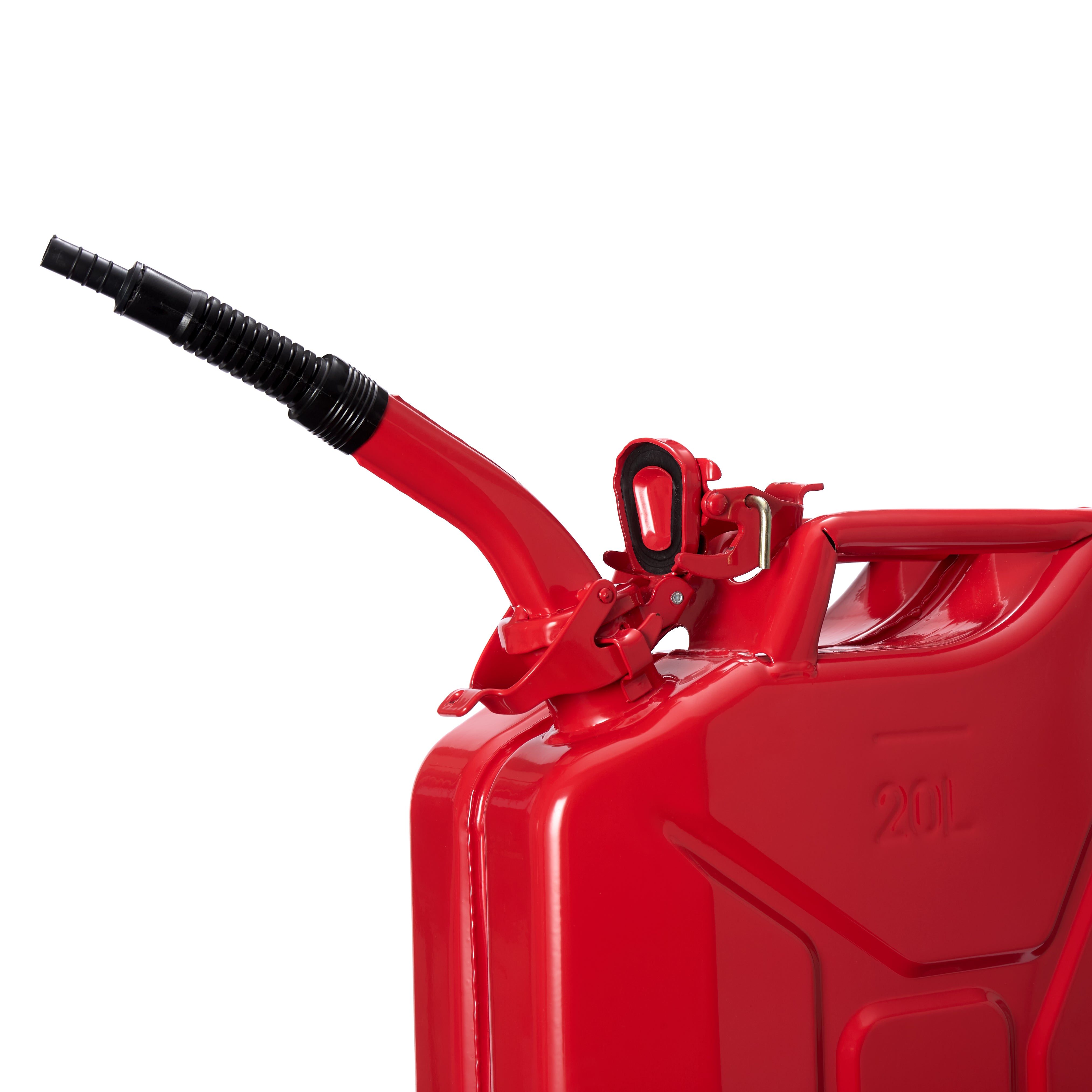 Flexibler Ausgießer für Diesel & Benzin für Metall-Kraftstoffkanister - Rot, passend für 5, 10 und 20 Liter Kanister mit Entlüftungskanal.