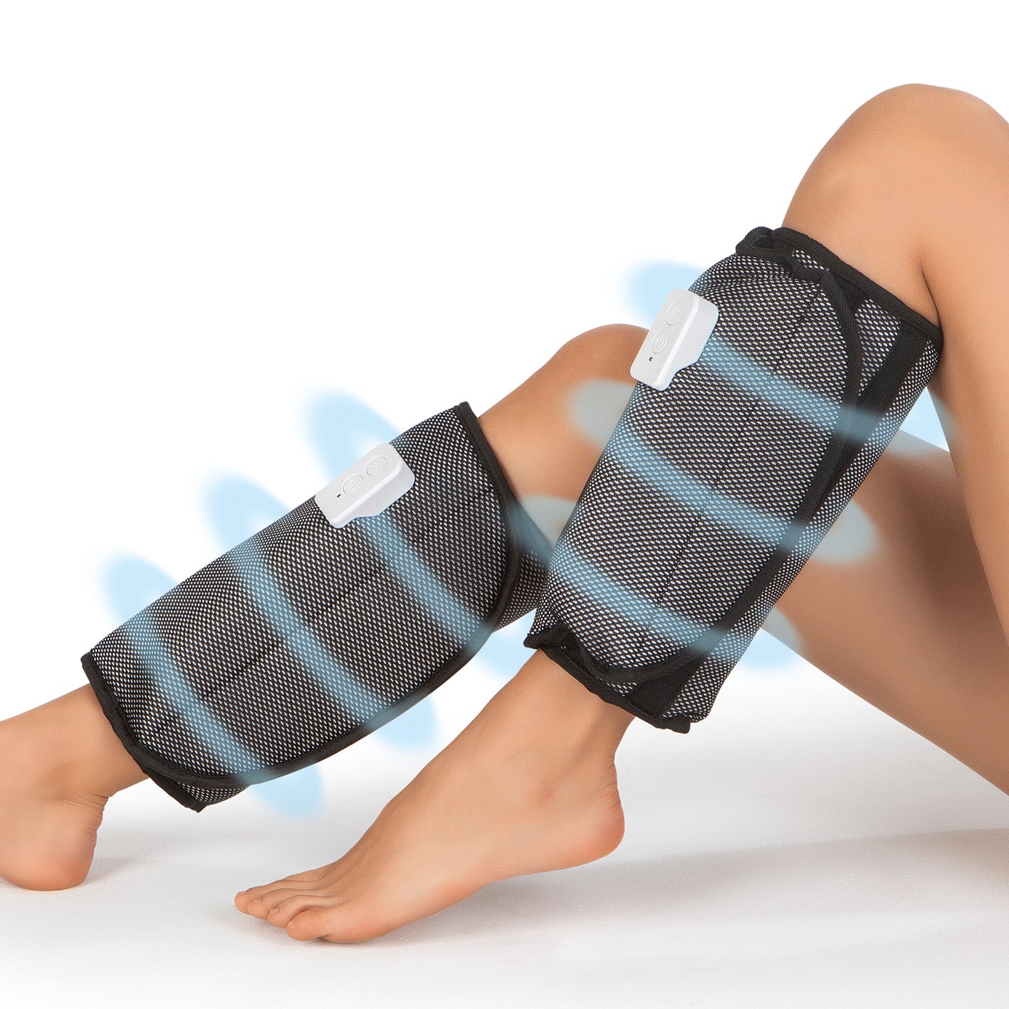 Venen-Massagegerät mit Luftkompression - 2 Intensitätsstufen zur Massage von Armen und Beinen, stufenlos größenverstellbar.